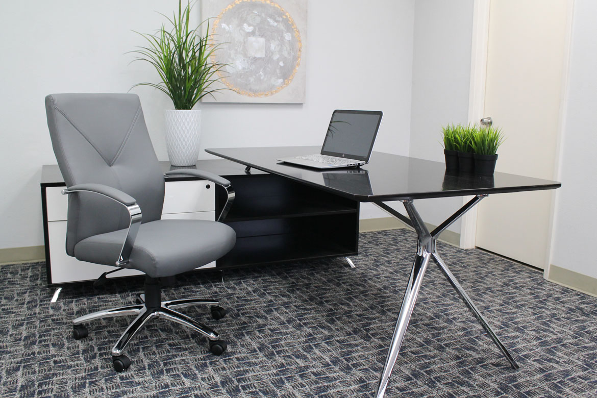 Boss LeatherPlus Executive Chair-Grey - Image 3
