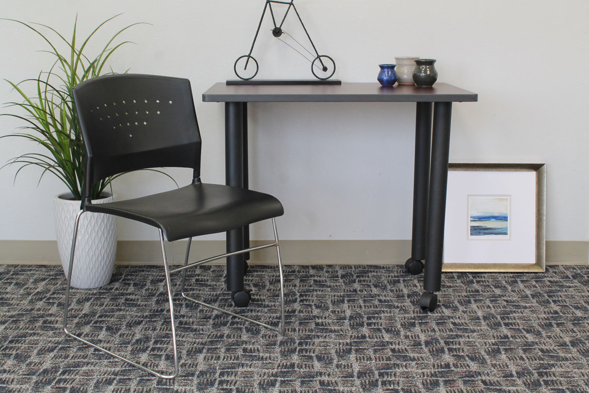 Boss Black Stack Chair With Chrome Frame, (1 chair) - Image 2