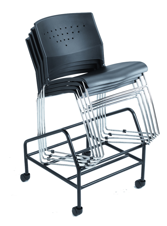 Boss Black Stack Chair With Chrome Frame, (1 chair) - Image 4