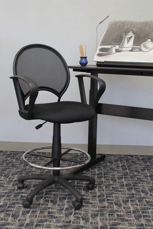 Boss Mesh Drafting Stool W/ Loop Arms - Image 3