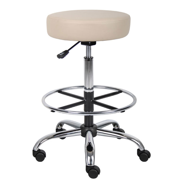 Boss Office AM Vinyl Medical/Drafting Stool, Beige