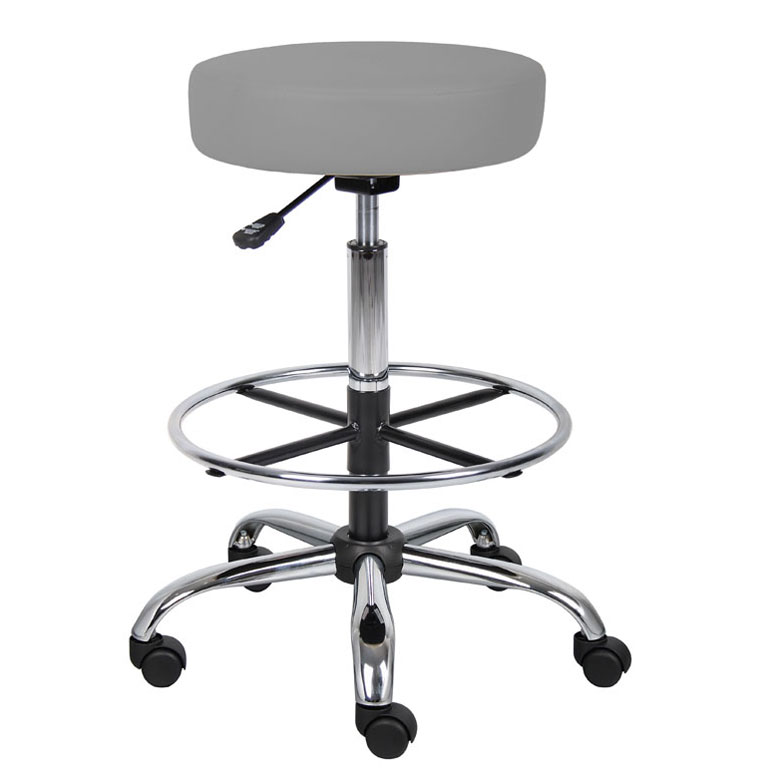 Boss Office AM Vinyl Medical/Drafting Stool, Grey