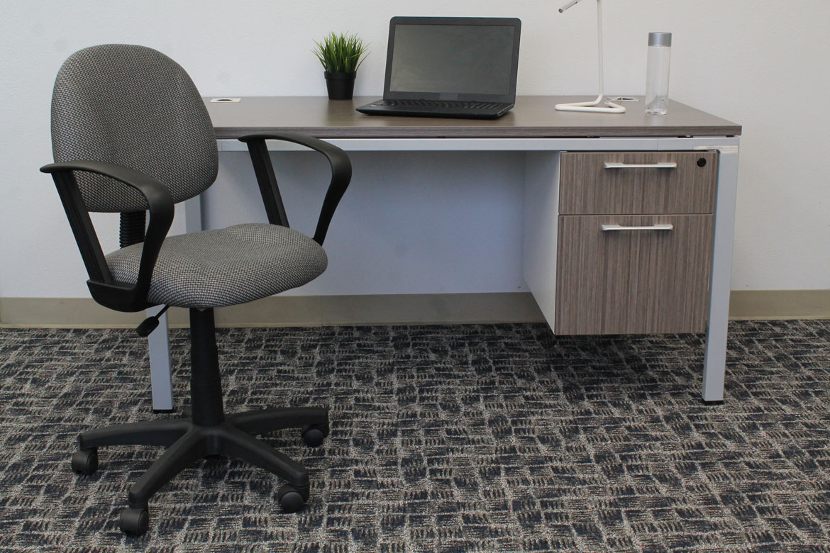 Boss Perfect Posture Deluxe  Office Task Chair with Loop Arms, grey - Image 3