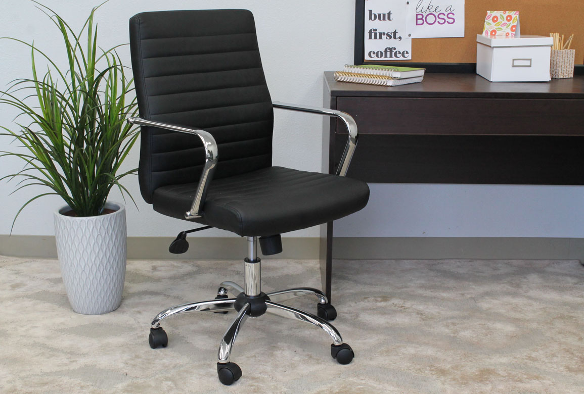 Boss Retro Task Chair with Chrome Fixed Arms - Image 4