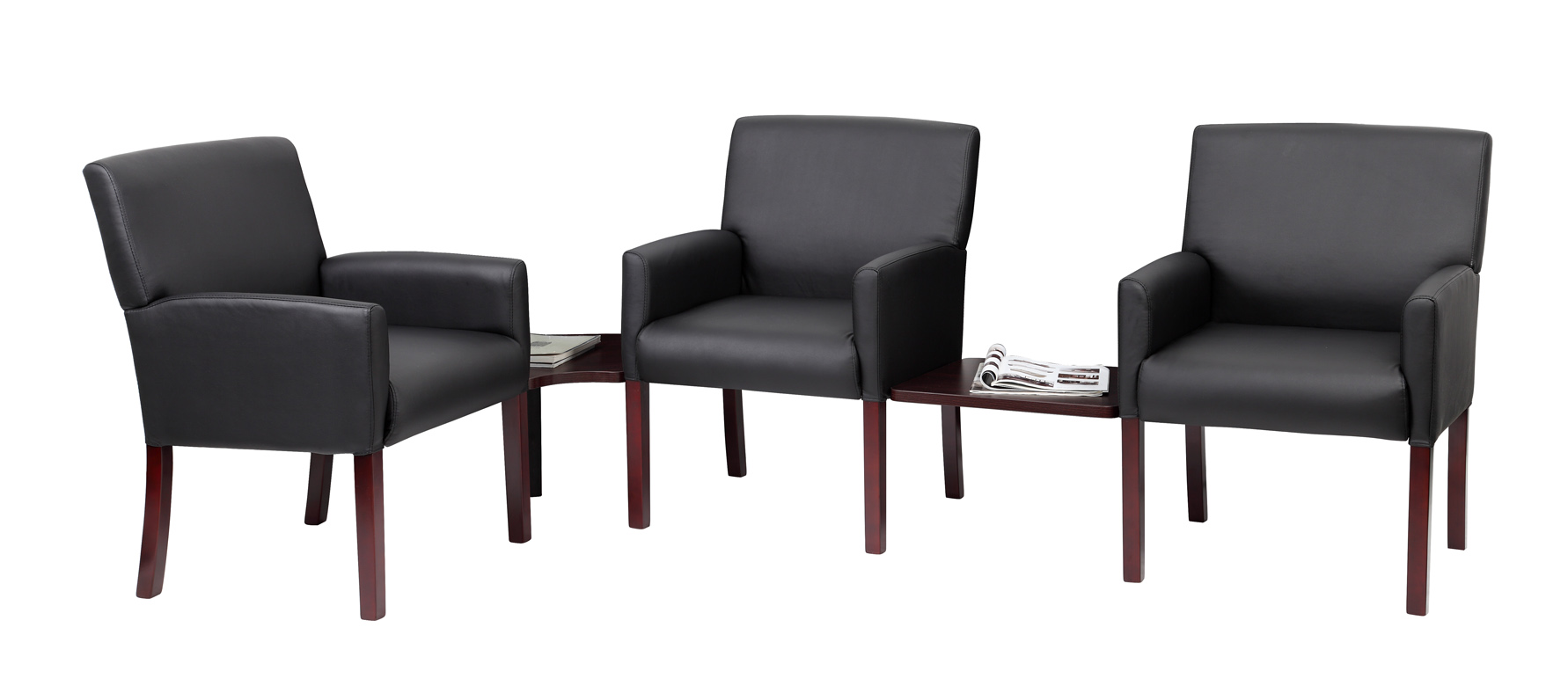 Boss Box Arm guest, accent or dining chair W/Mahogany Finish - Image 3