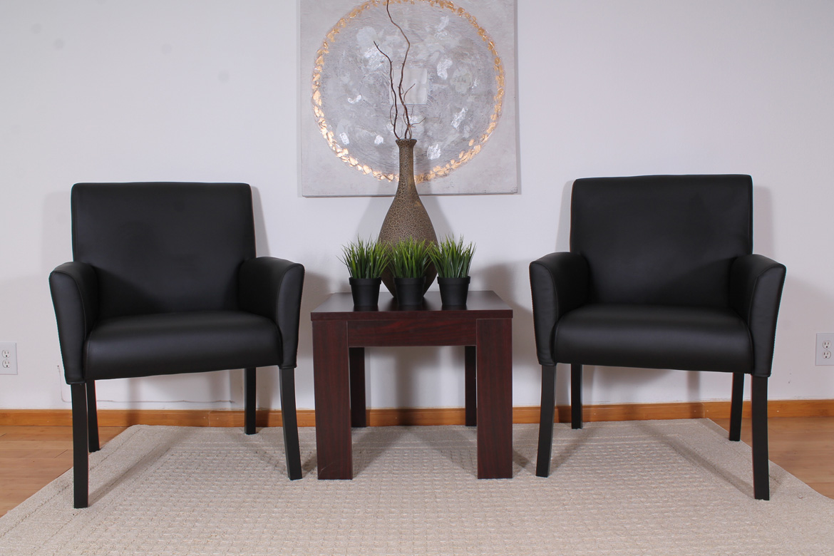 Boss Box Arm guest, accent or dining chair W/Black Base - Image 2