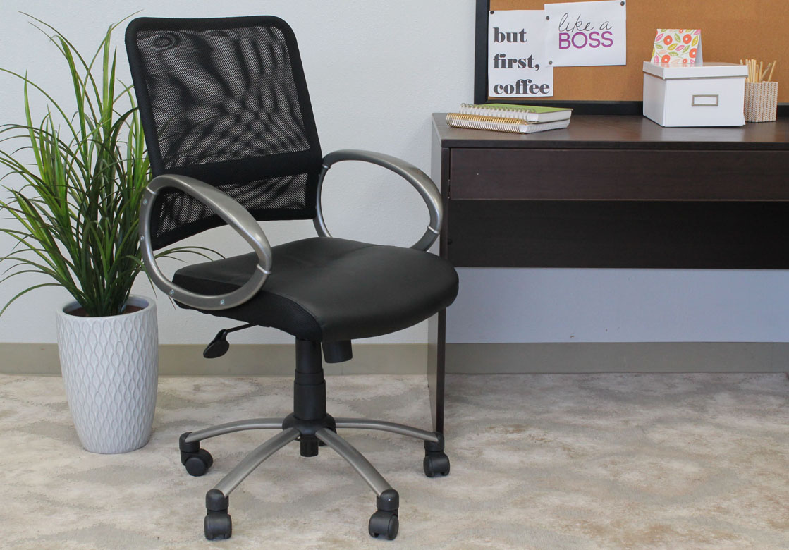 Boss Mesh Back W/ Pewter Finish Task Chair - Image 4