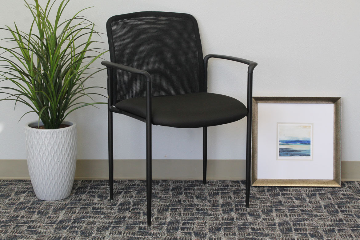 Boss Stackable Mesh Guest Chair, Black - Image 2