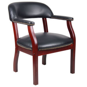 Boss Captain's guest, accent or dining chair in Black Caressoft Vinyl
