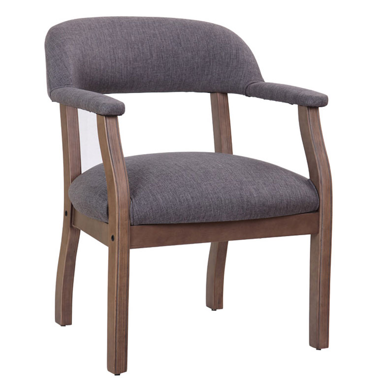 Boss Modern Captain's guest, accent or dining chair in Slate Grade Commercial Grade Linen