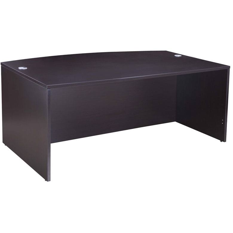 Boss Bow Front Desk Shell, Mocha 71"W*36/41"D*29.5"H