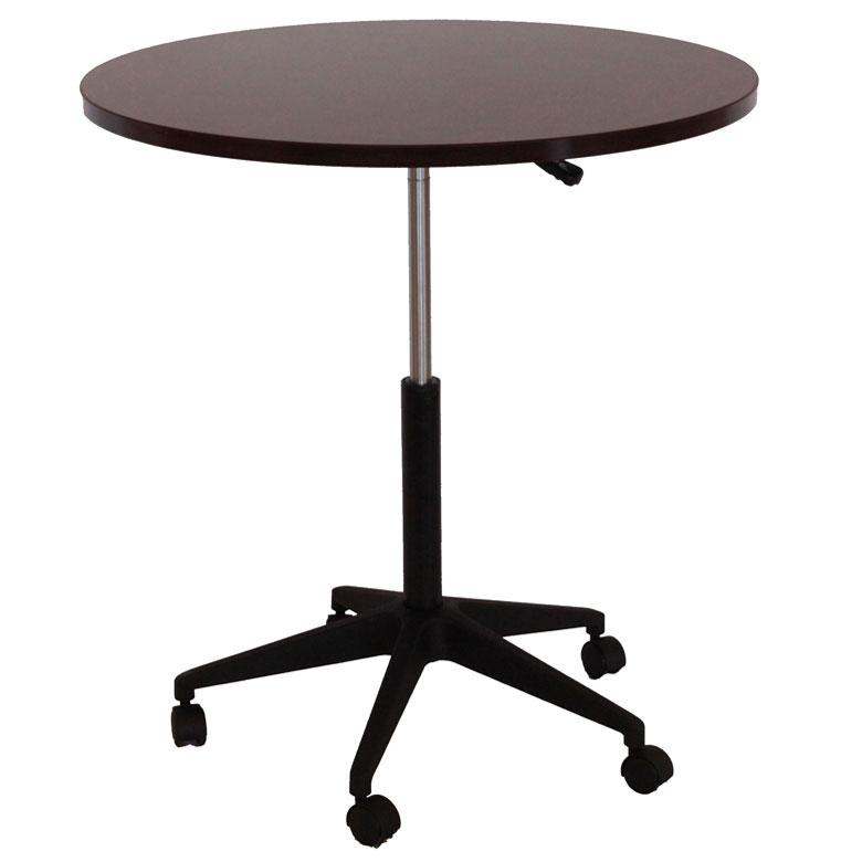 32" Mobile Round Table, Mahogany