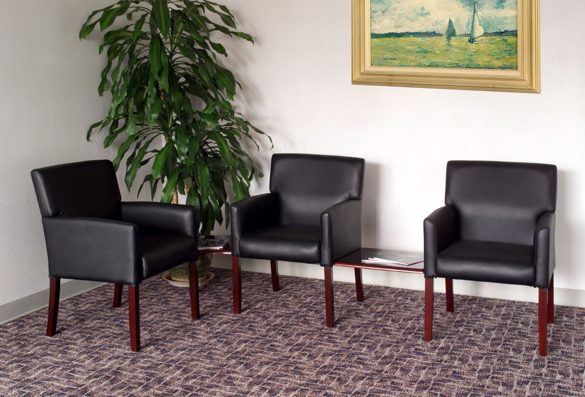 Boss Box Arm guest, accent or dining chair W/Mahogany Finish - Image 2