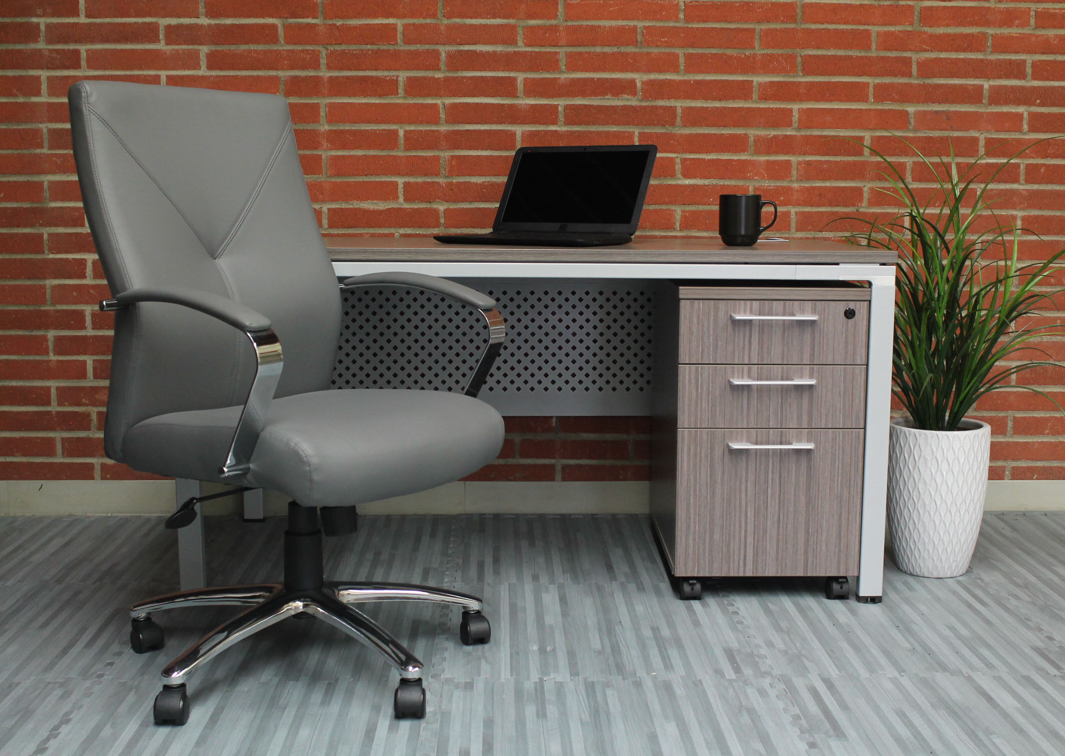 Boss LeatherPlus Executive Chair-Grey - Image 9