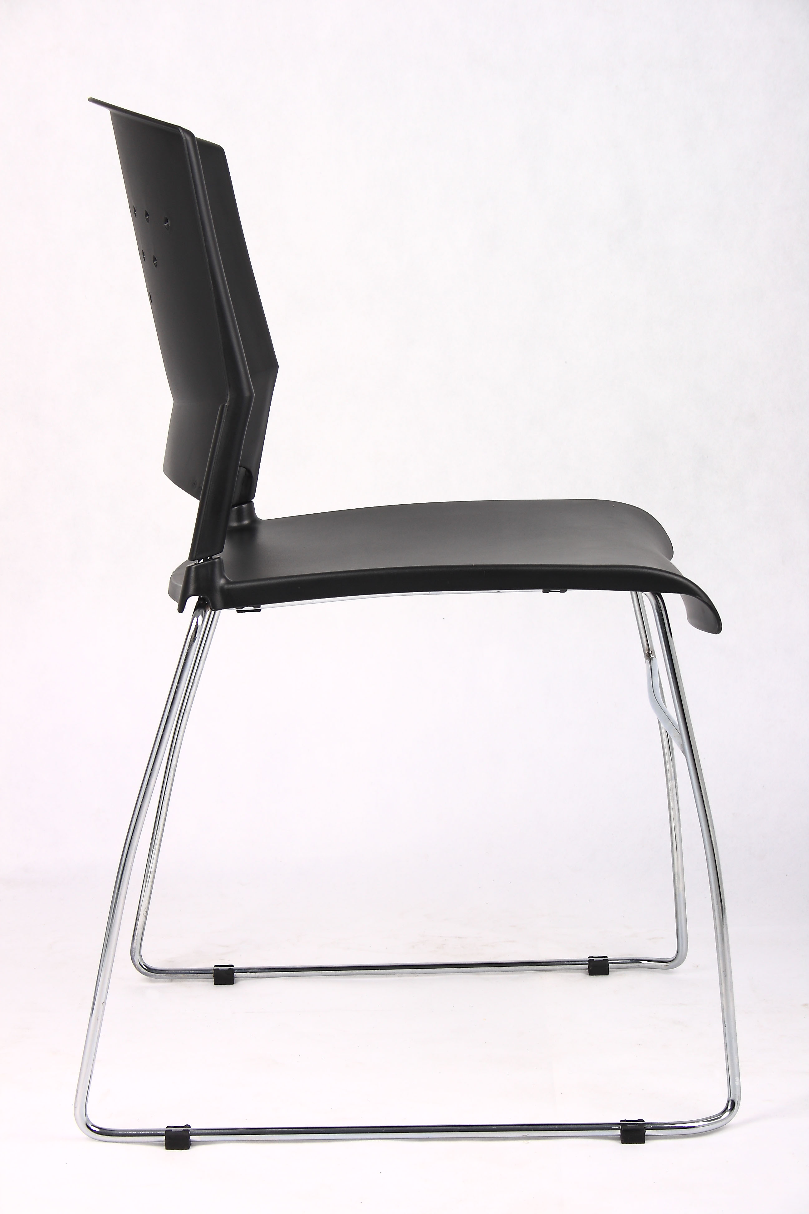 Boss Black Stack Chair With Chrome Frame, (1 chair) - Image 7