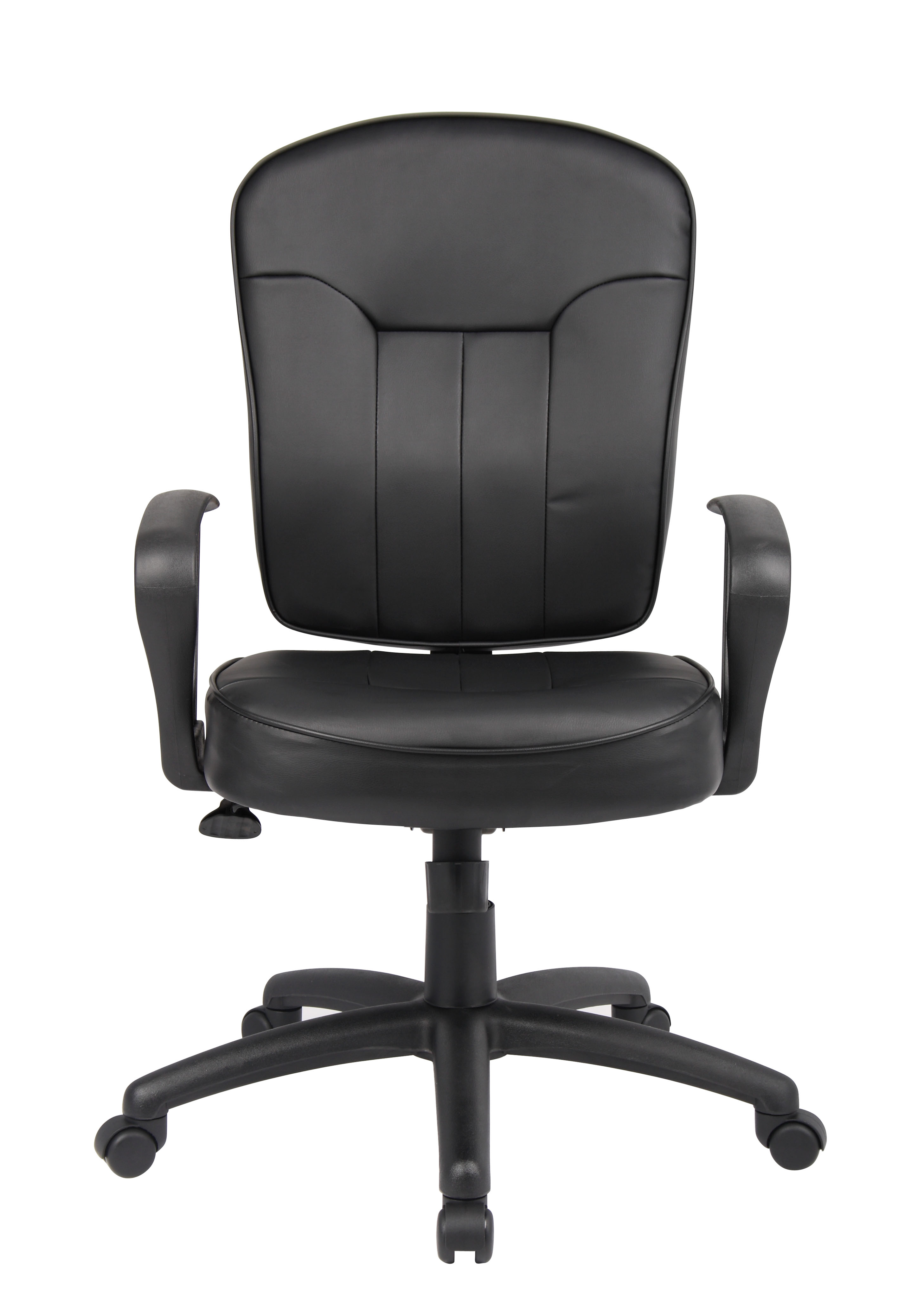 Boss Black Leather Task Chair W/ Loop Arms - Image 4
