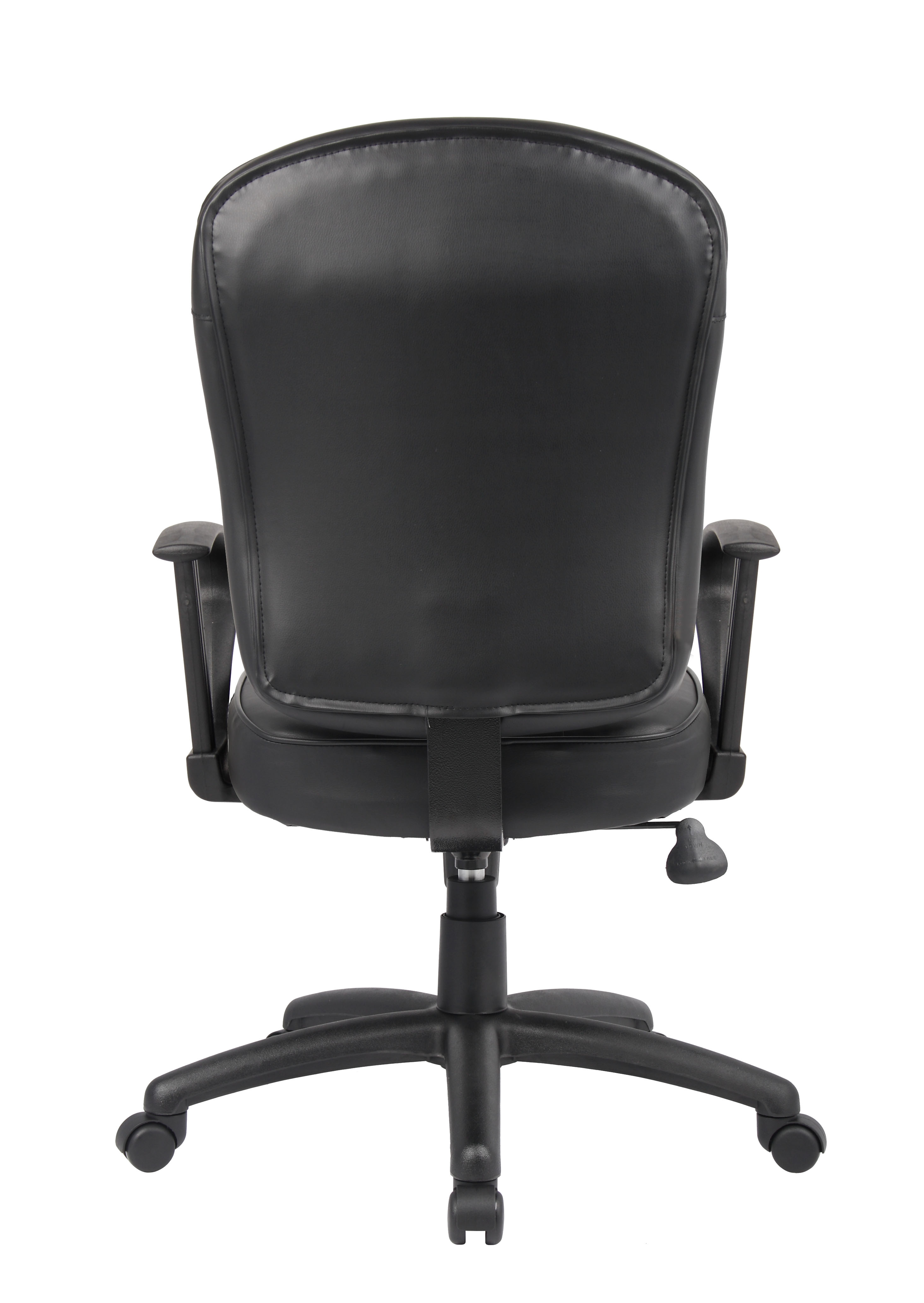 Boss Black Leather Task Chair W/ Loop Arms - Image 6
