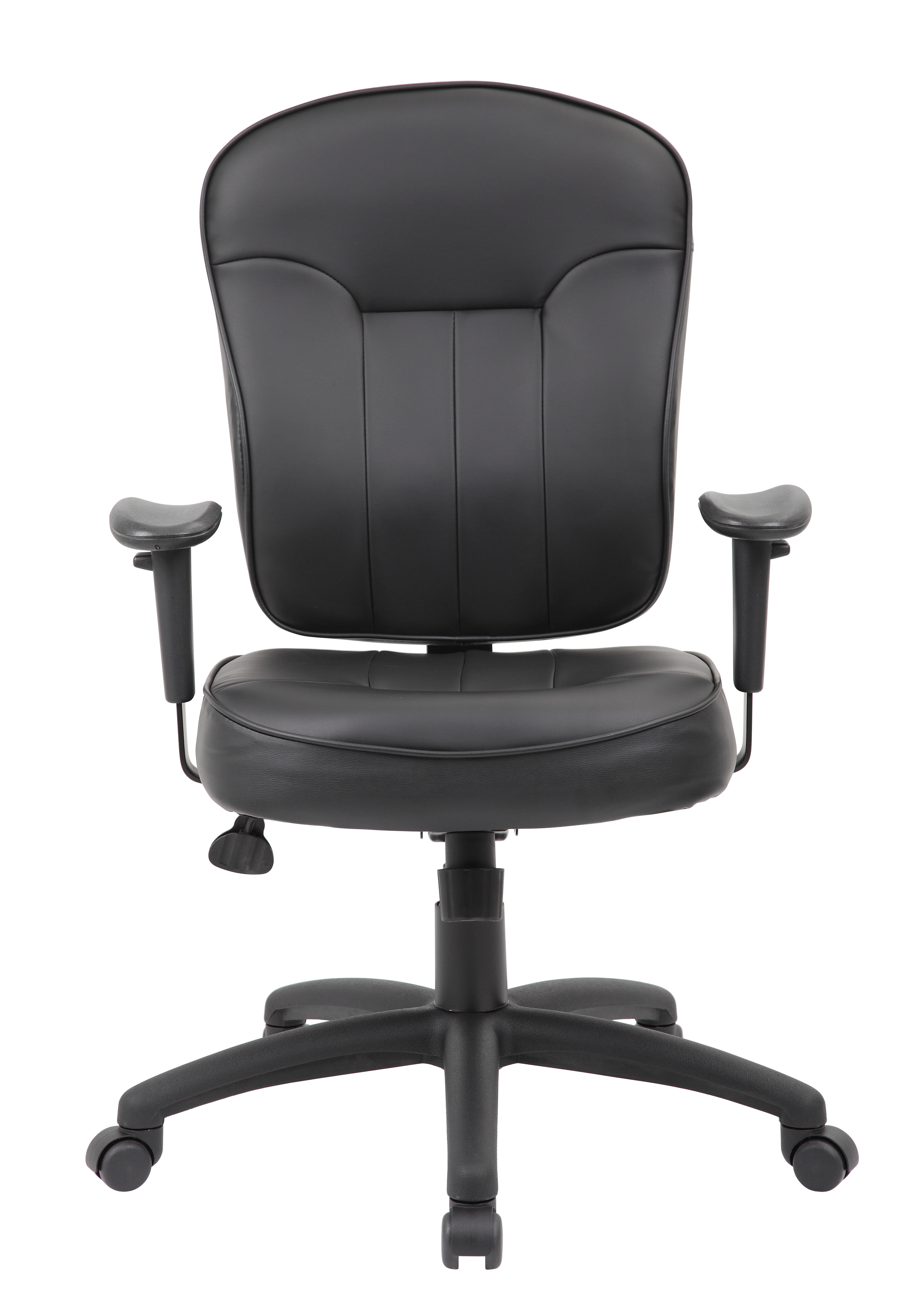 Boss Black Leather Task Chair W/ Adjustable Arm - Image 5