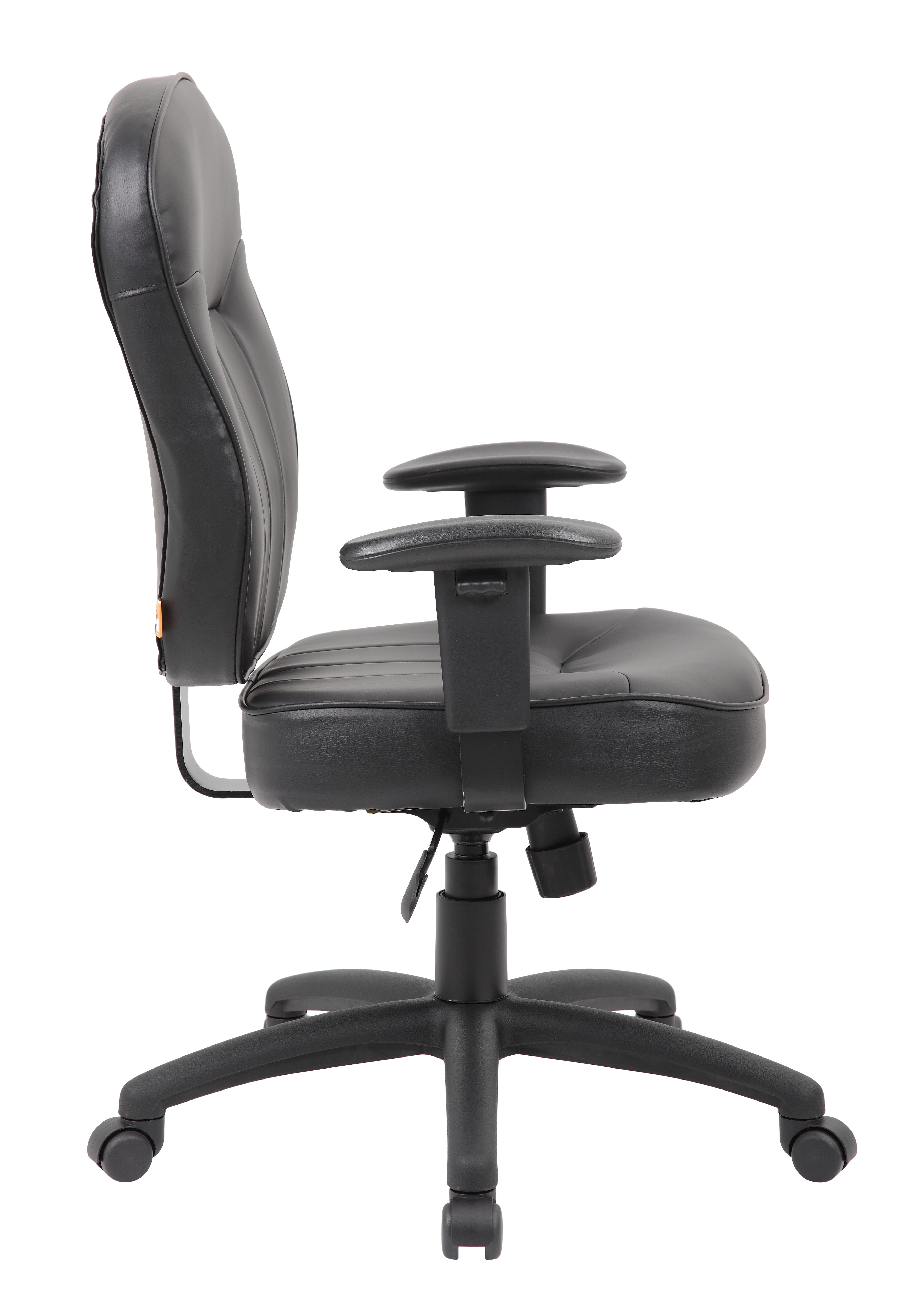 Boss Black Leather Task Chair W/ Adjustable Arm - Image 6