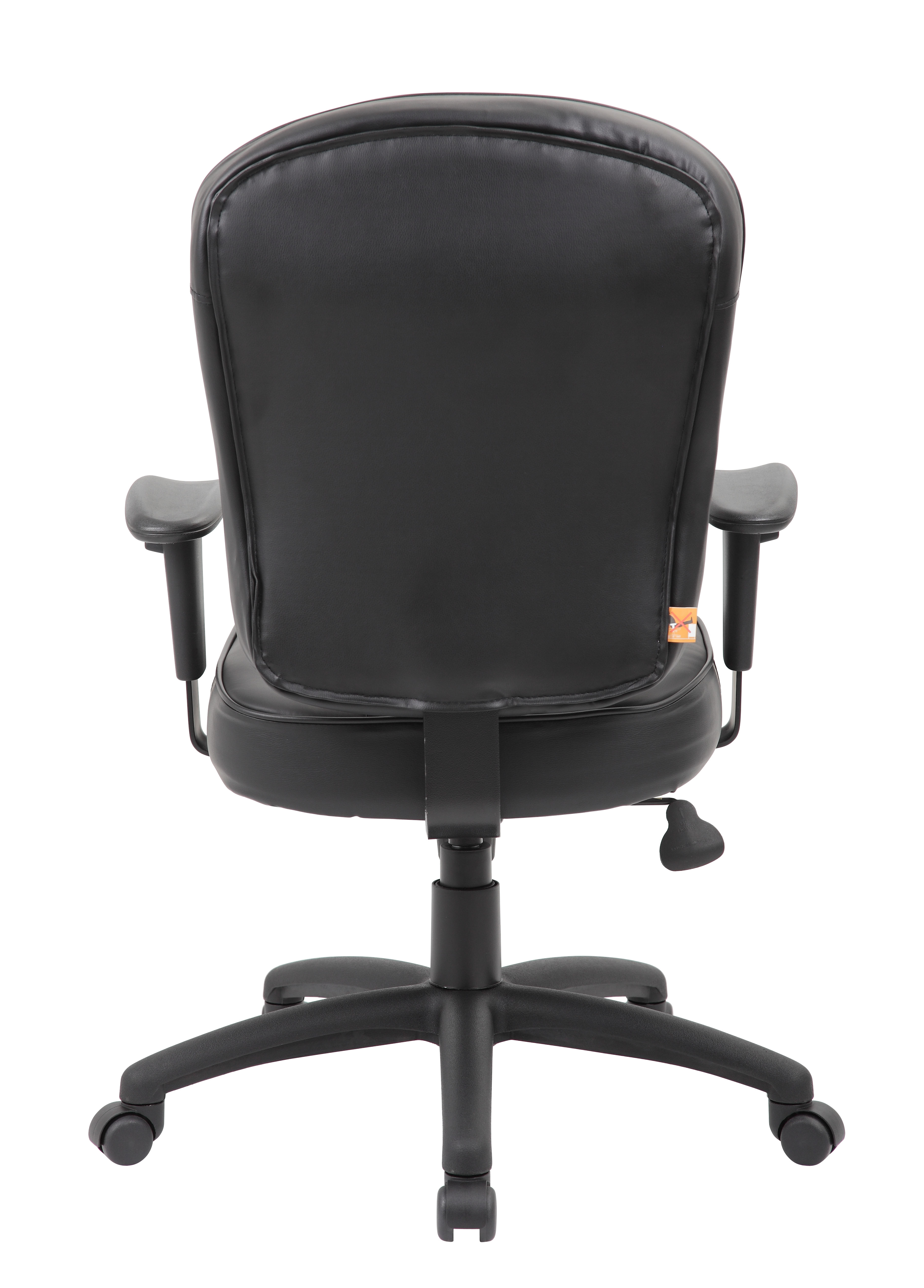 Boss Black Leather Task Chair W/ Adjustable Arm - Image 7