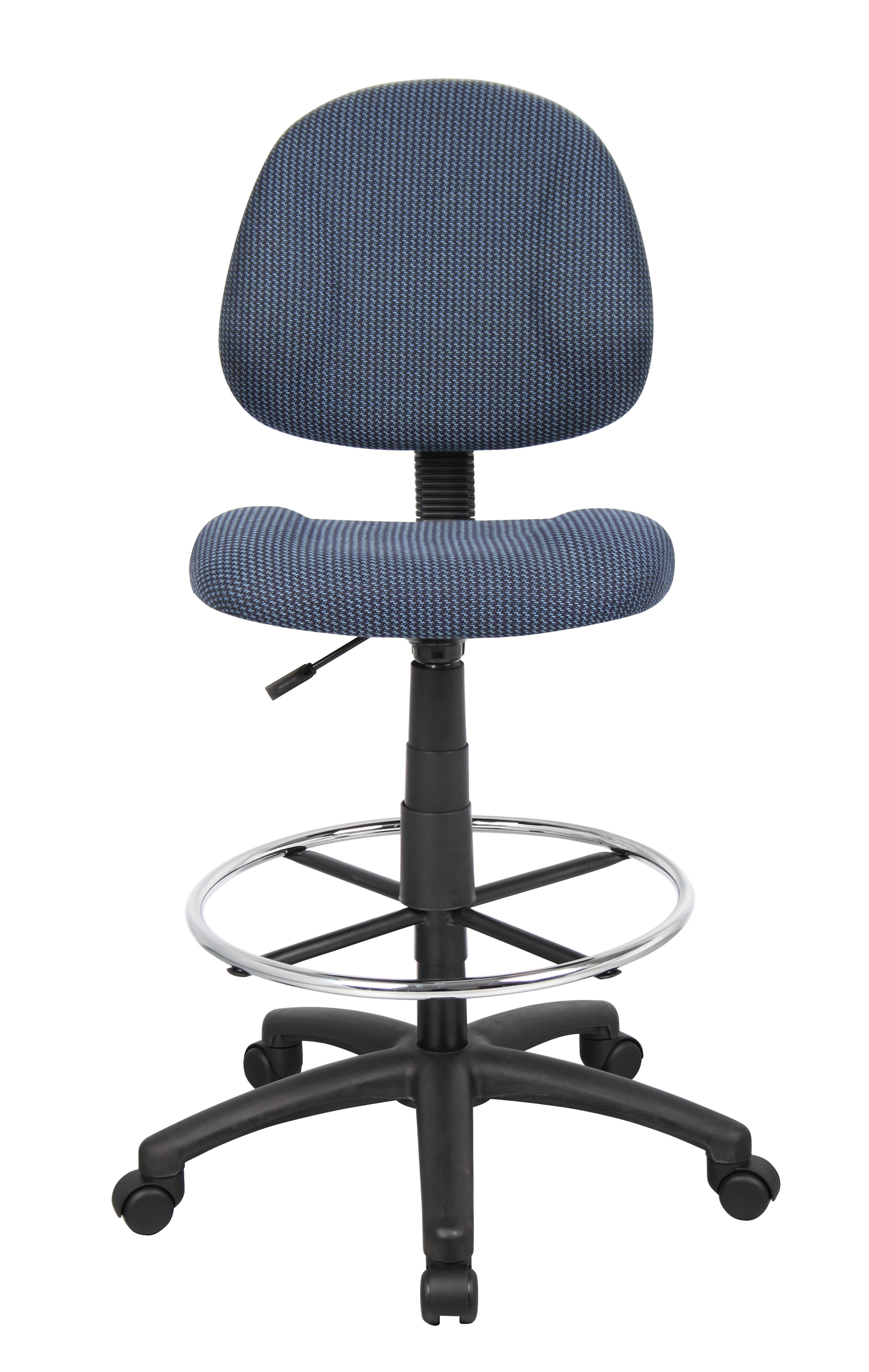 Boss Ergonomic Works Adjustable Drafting Chair without Arms, Blue - Image 4