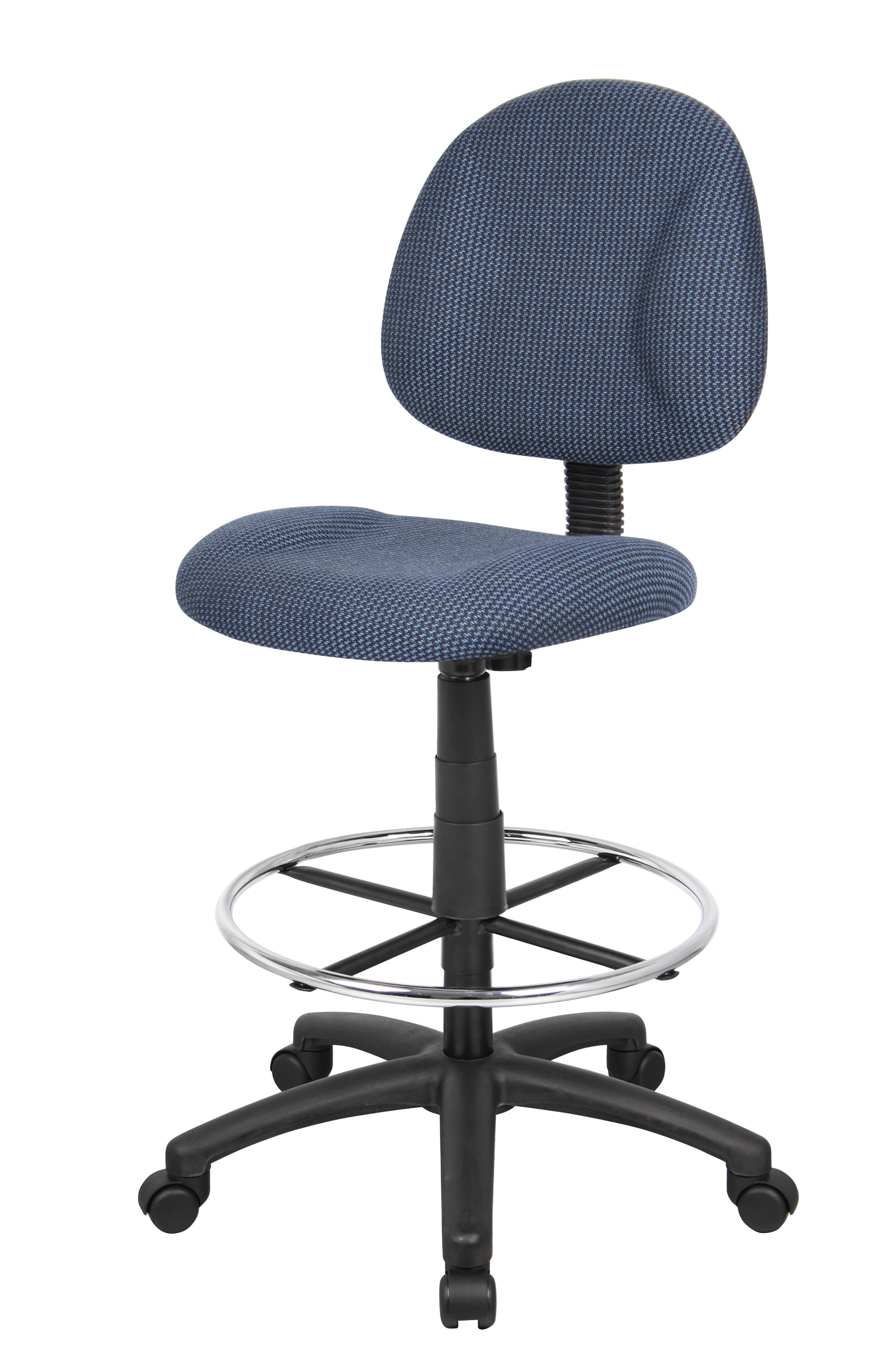 Boss Ergonomic Works Adjustable Drafting Chair without Arms, Blue - Image 5