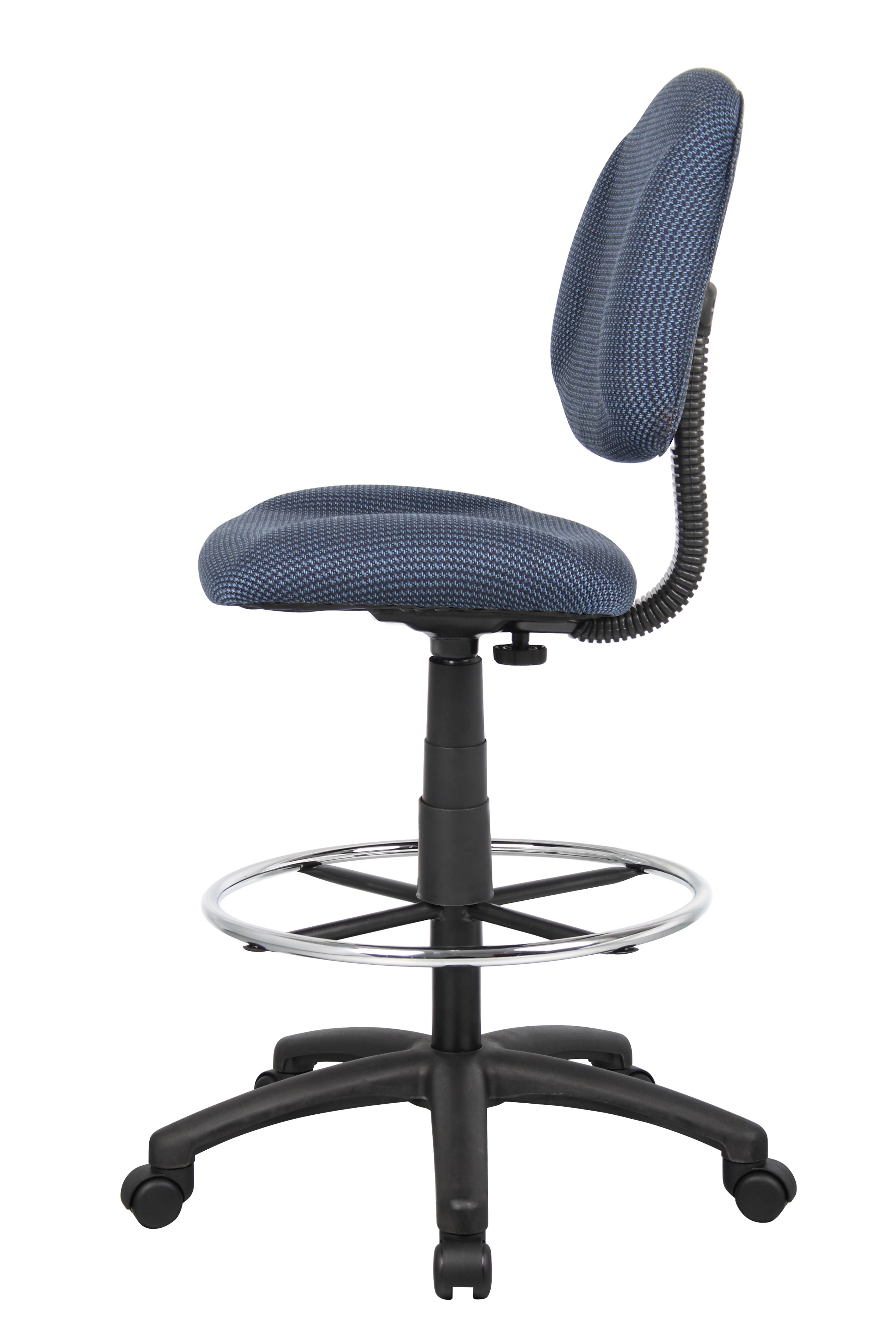 Boss Ergonomic Works Adjustable Drafting Chair without Arms, Blue - Image 6