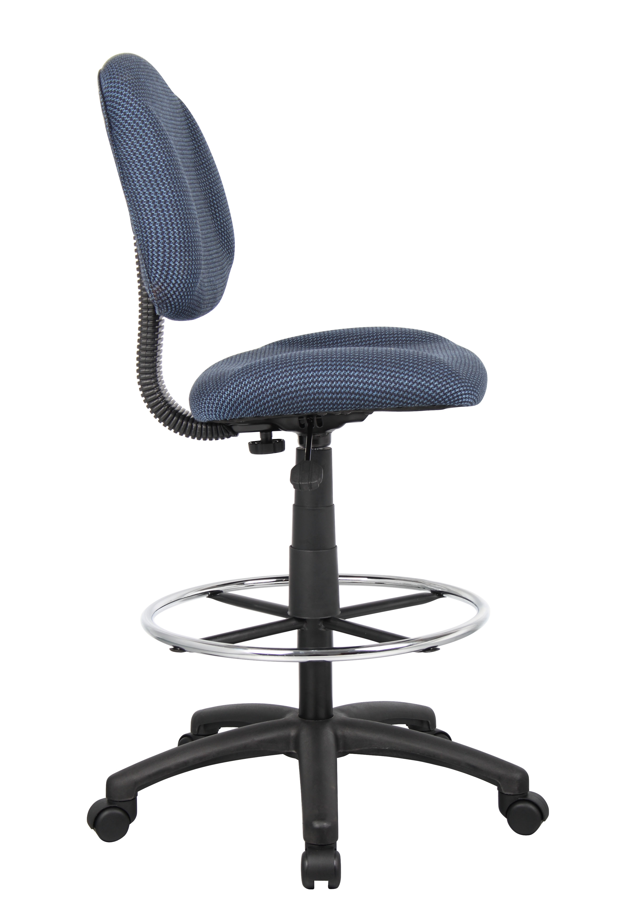 Boss Ergonomic Works Adjustable Drafting Chair without Arms, Blue - Image 7