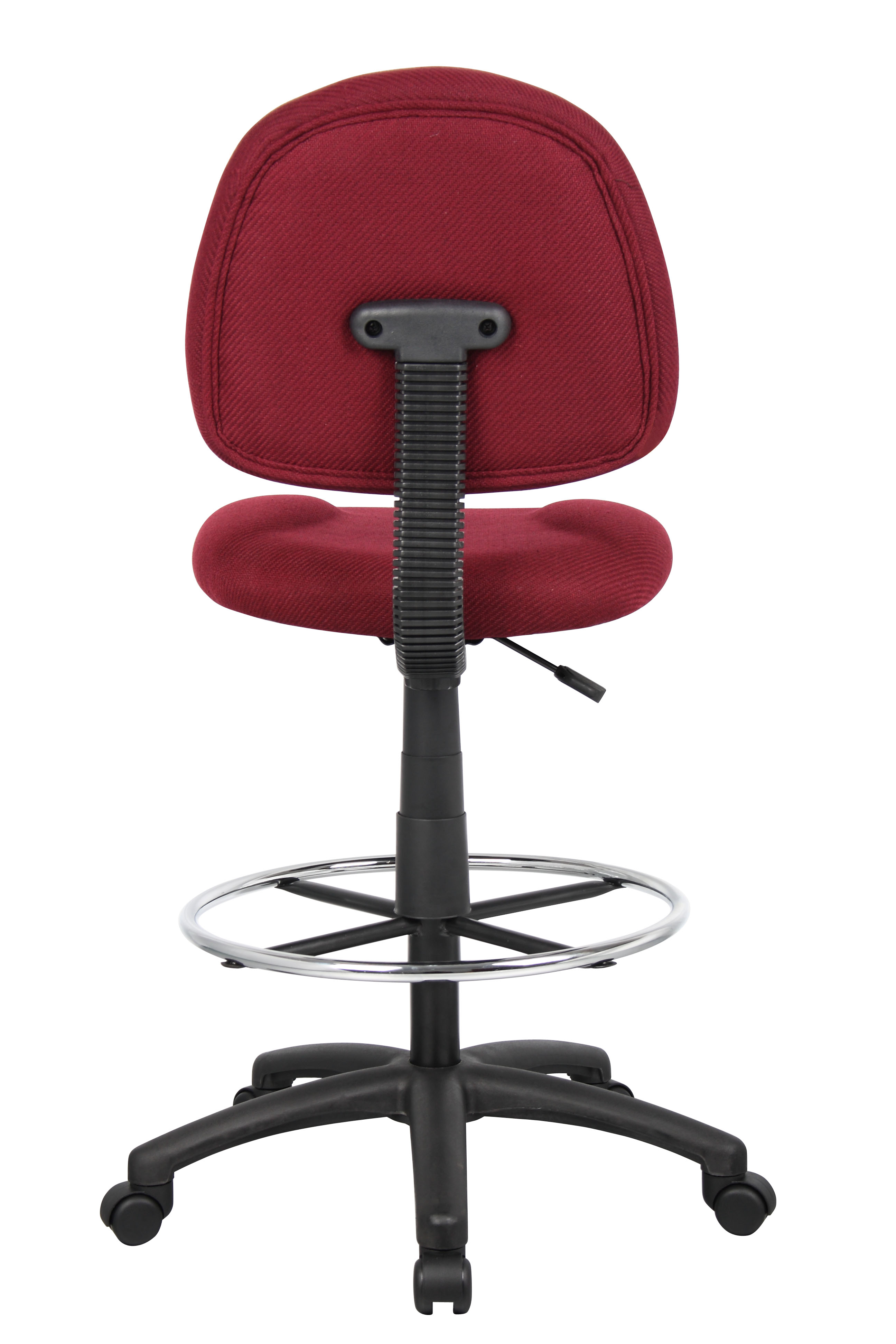 Boss Ergonomic Works Adjustable Drafting Chair without Arms, Burgundy - Image 4