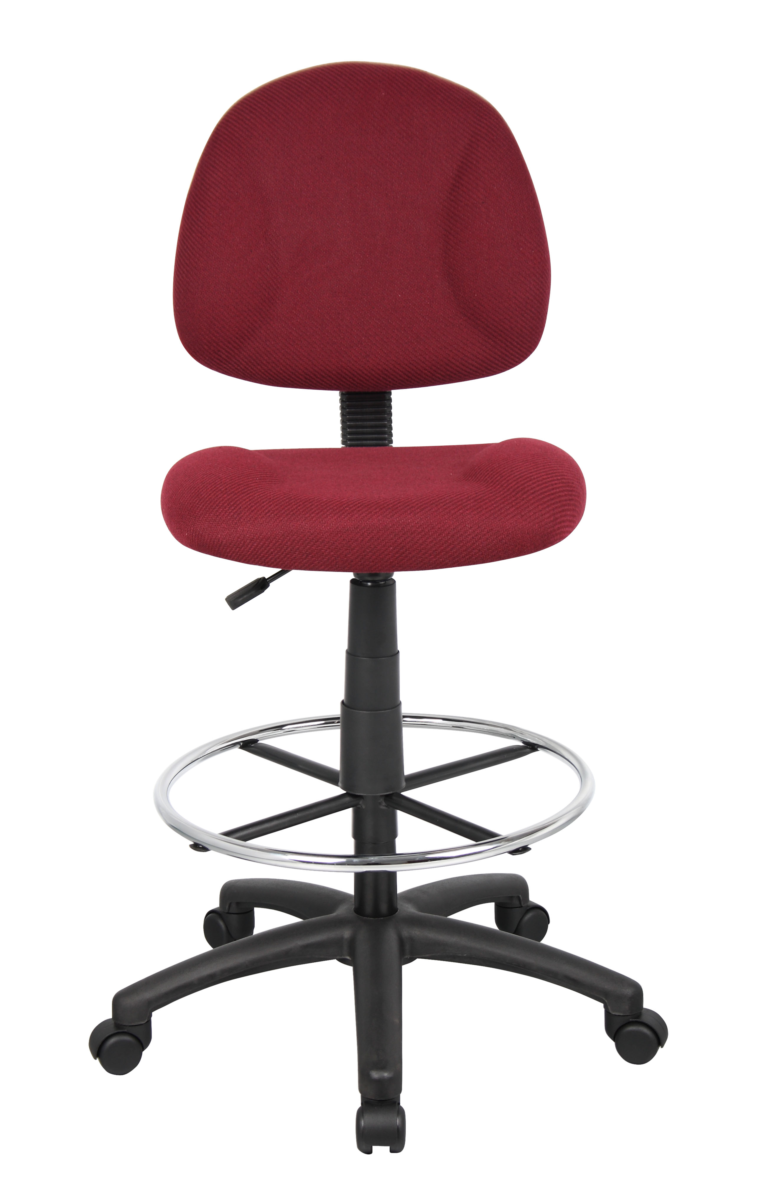 Boss Ergonomic Works Adjustable Drafting Chair without Arms, Burgundy - Image 5