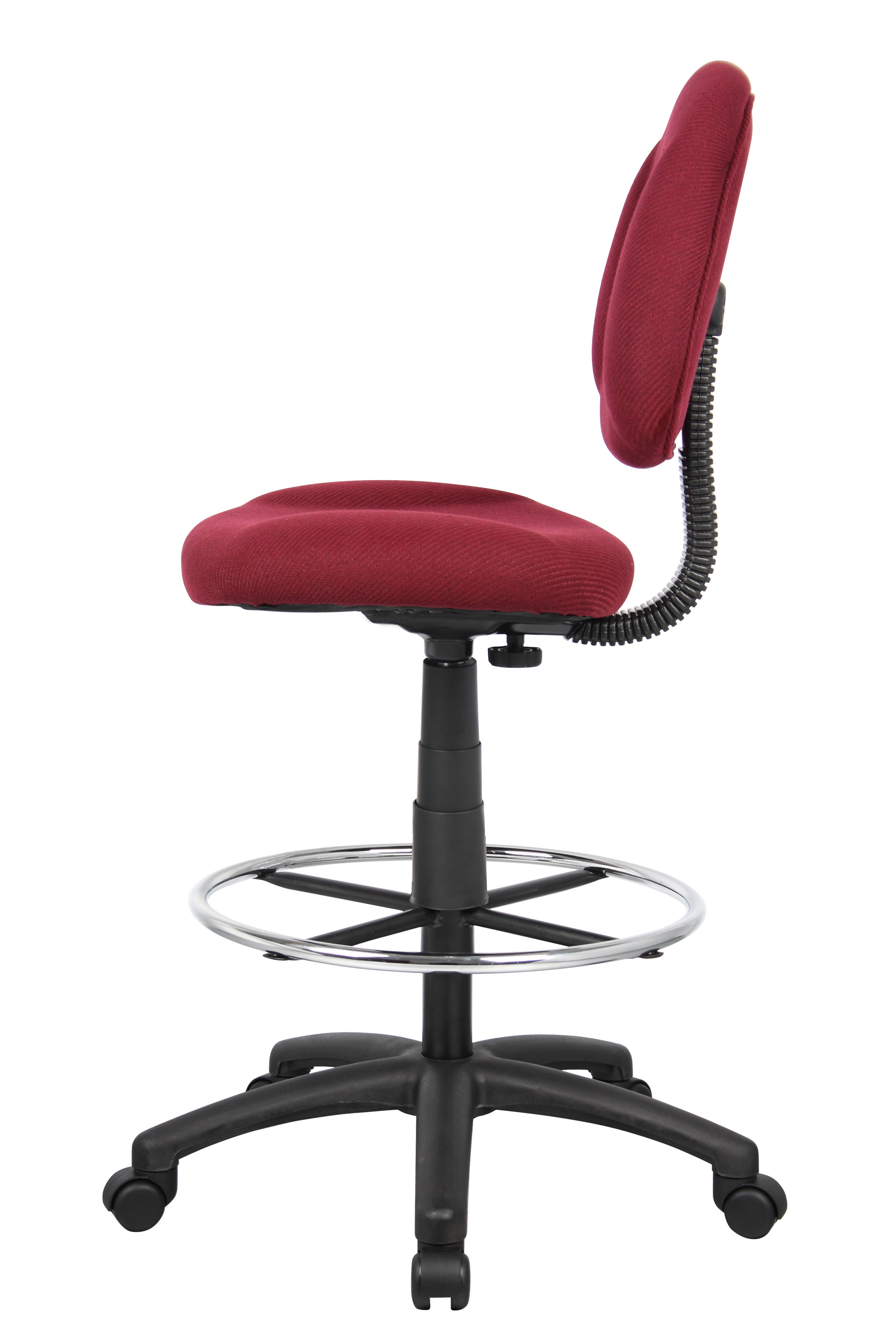 Boss Ergonomic Works Adjustable Drafting Chair without Arms, Burgundy - Image 7