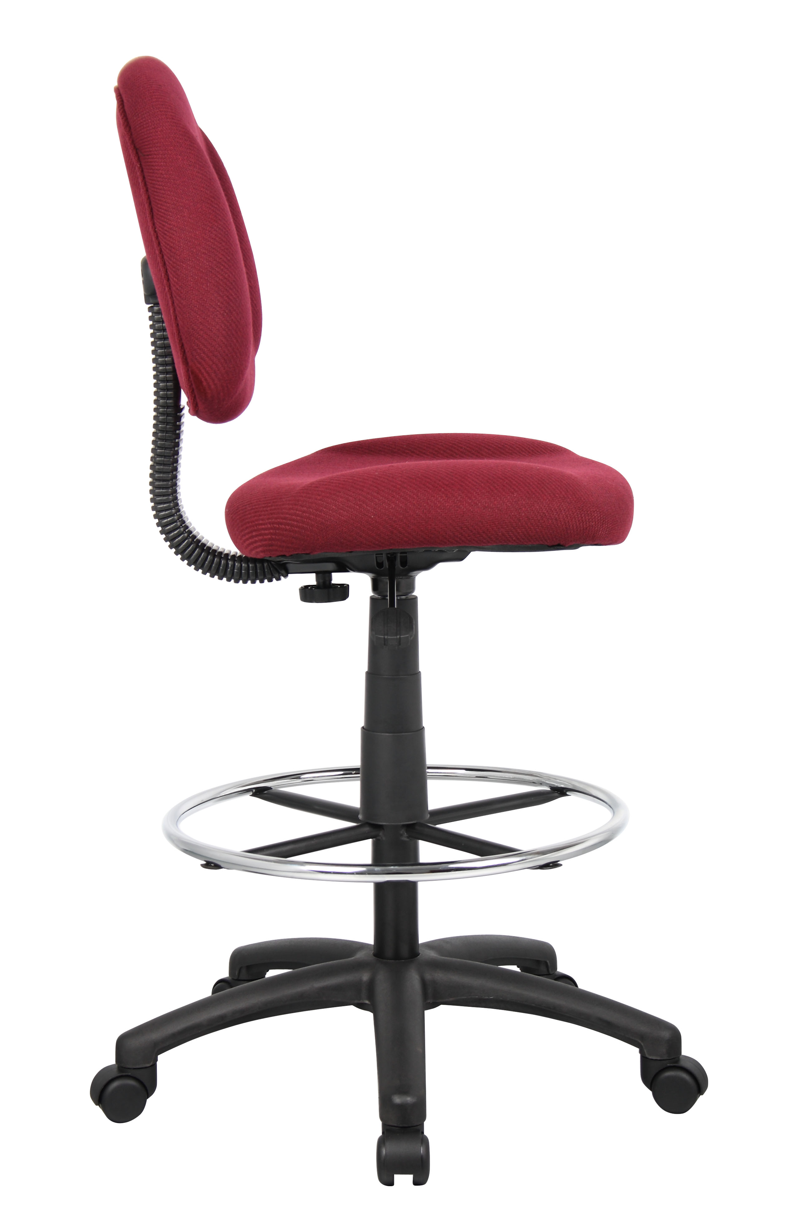 Boss Ergonomic Works Adjustable Drafting Chair without Arms, Burgundy - Image 8