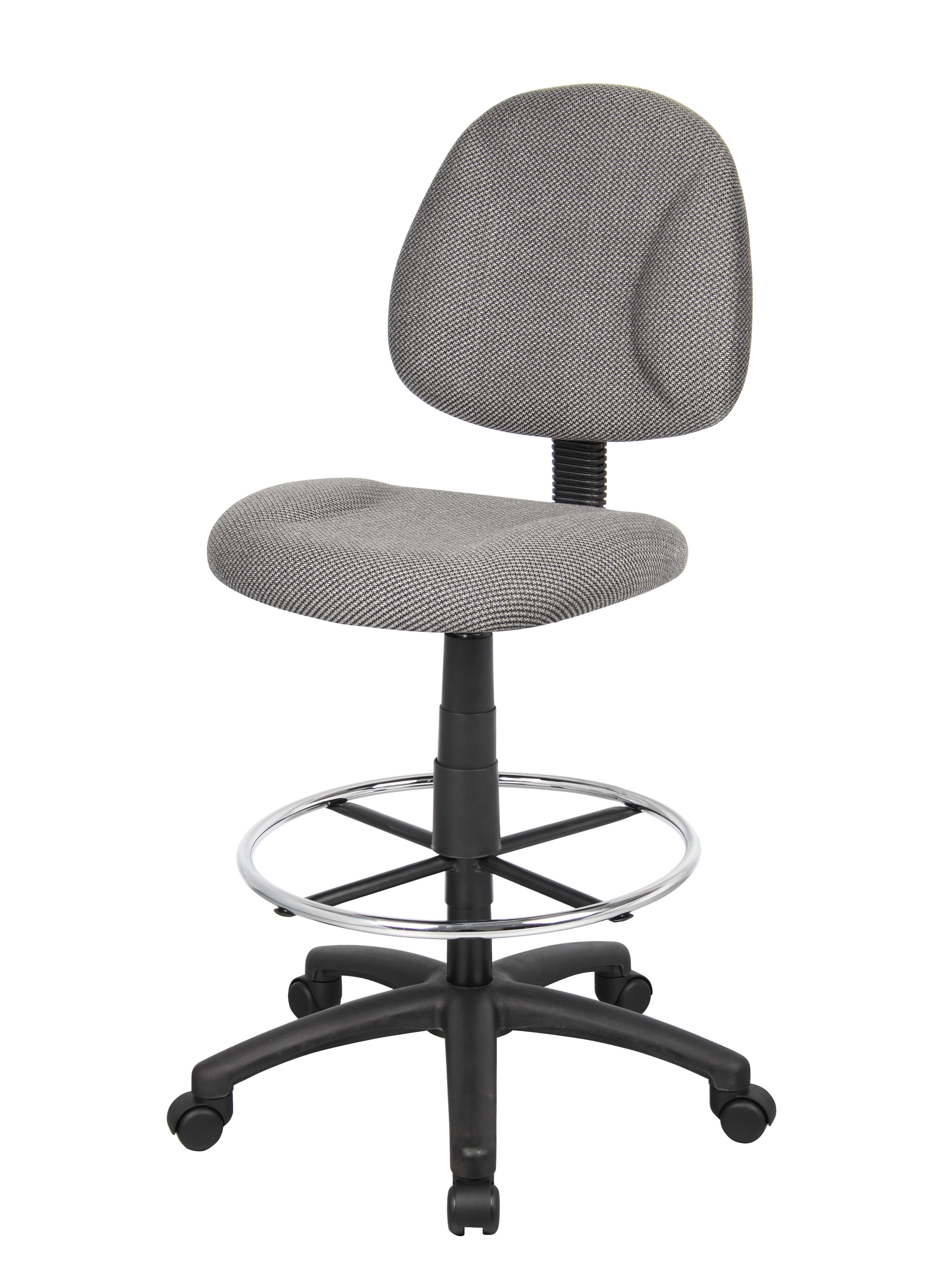 Boss Ergonomic Works Adjustable Drafting Chair without Arms, grey - Image 3