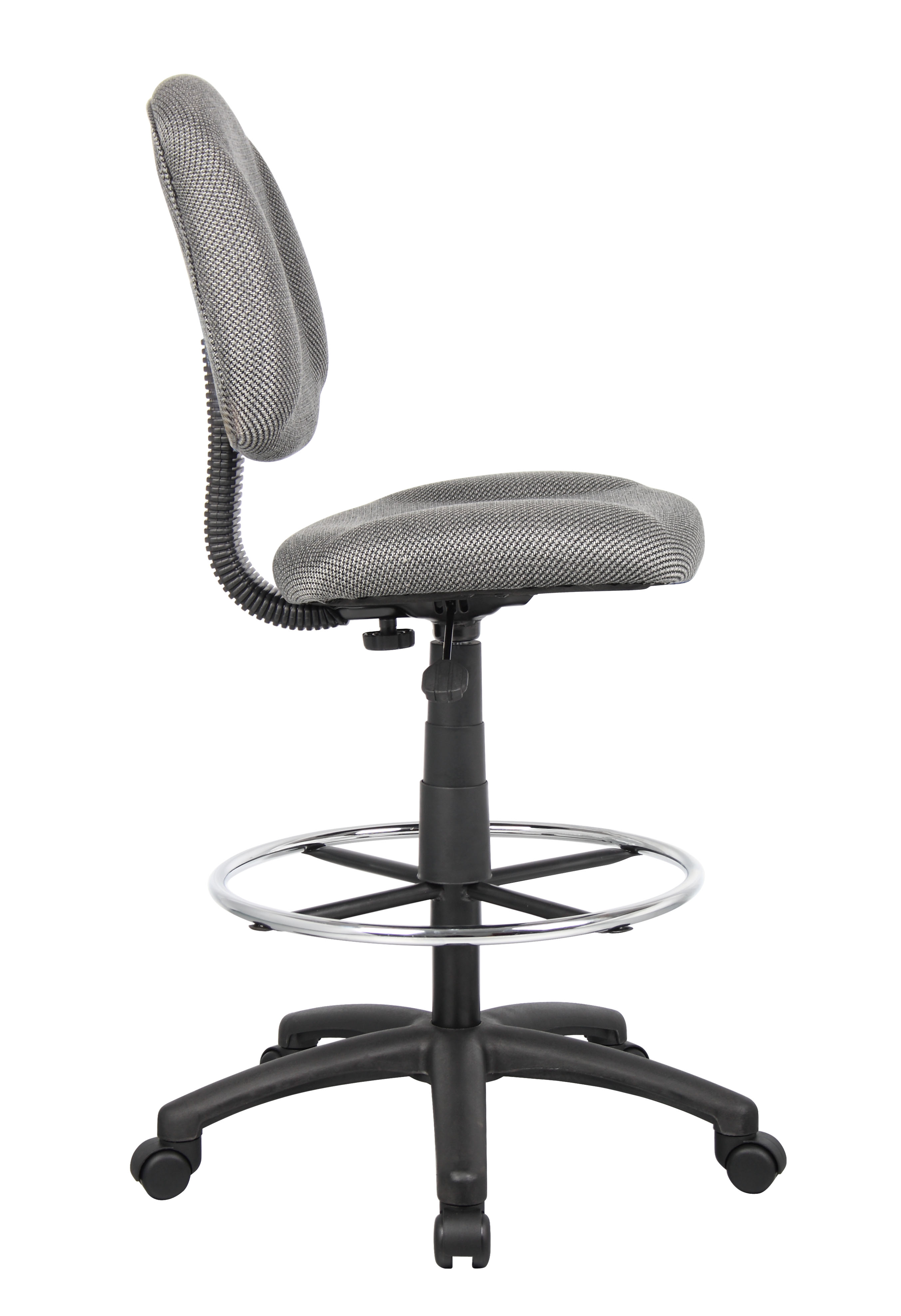 Boss Ergonomic Works Adjustable Drafting Chair without Arms, grey - Image 5
