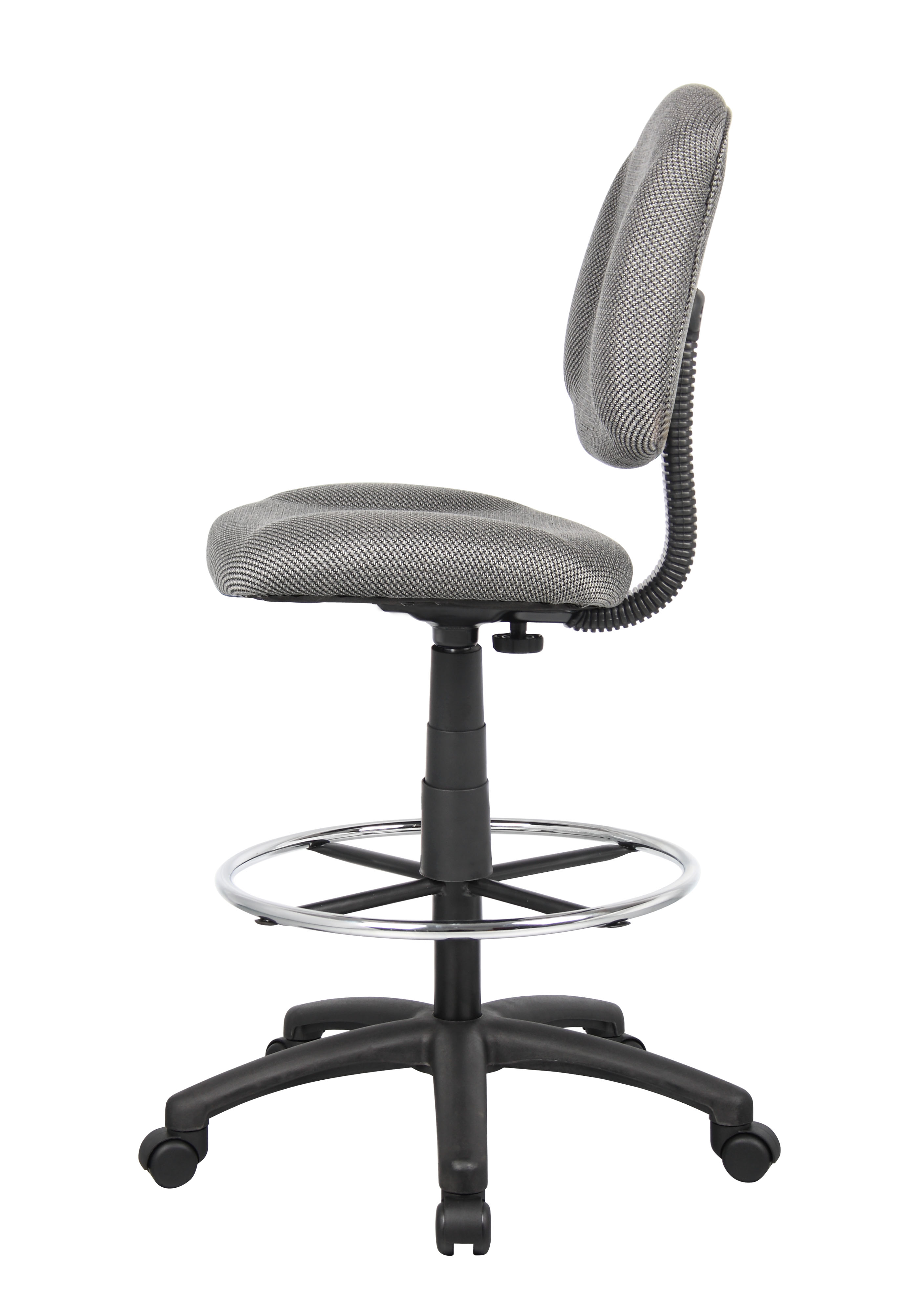 Boss Ergonomic Works Adjustable Drafting Chair without Arms, grey - Image 7