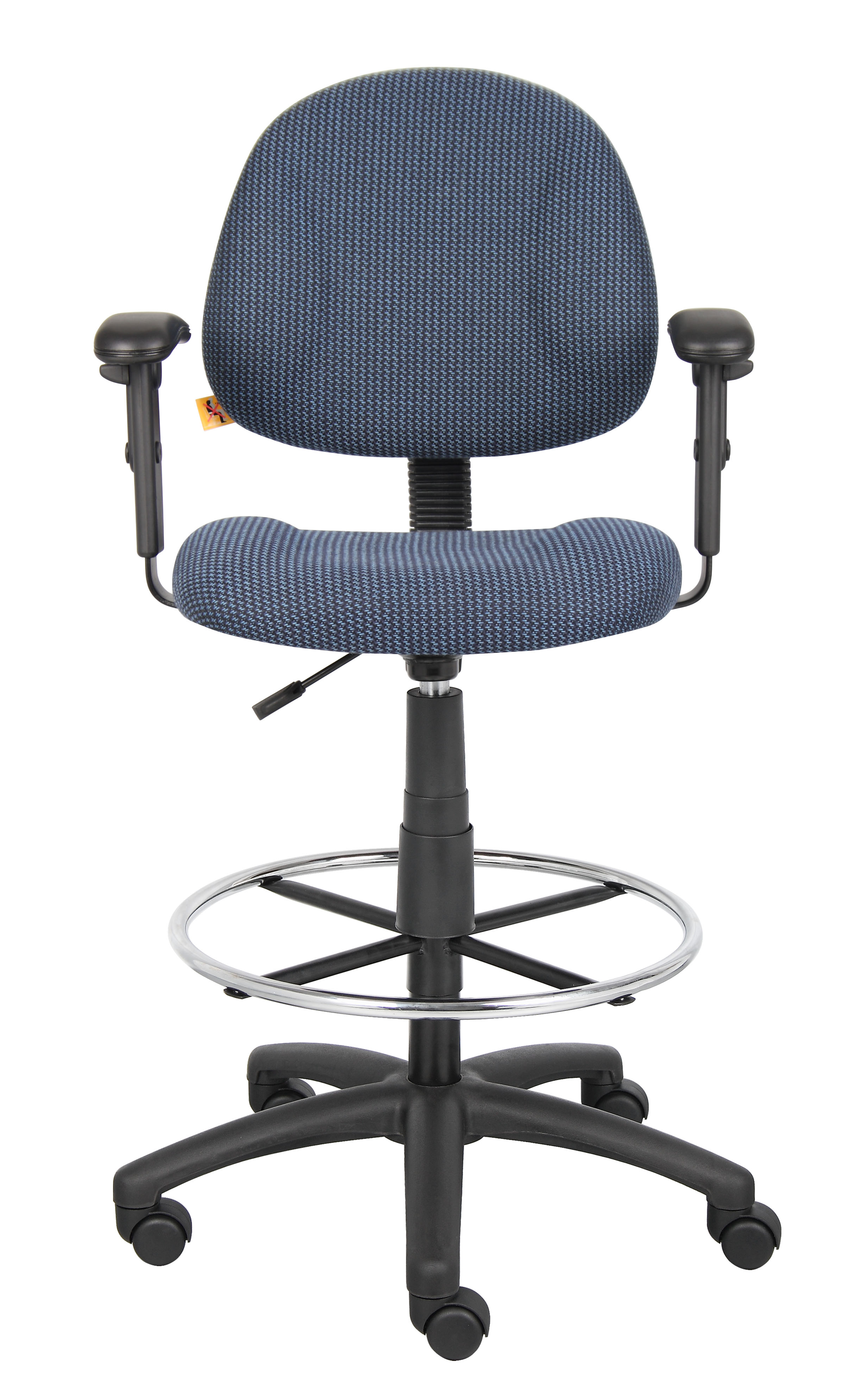 Boss Ergonomic Works Adjustable Drafting Chair with Adjustable Arms and Removable Foot Rest, Blue - Image 5