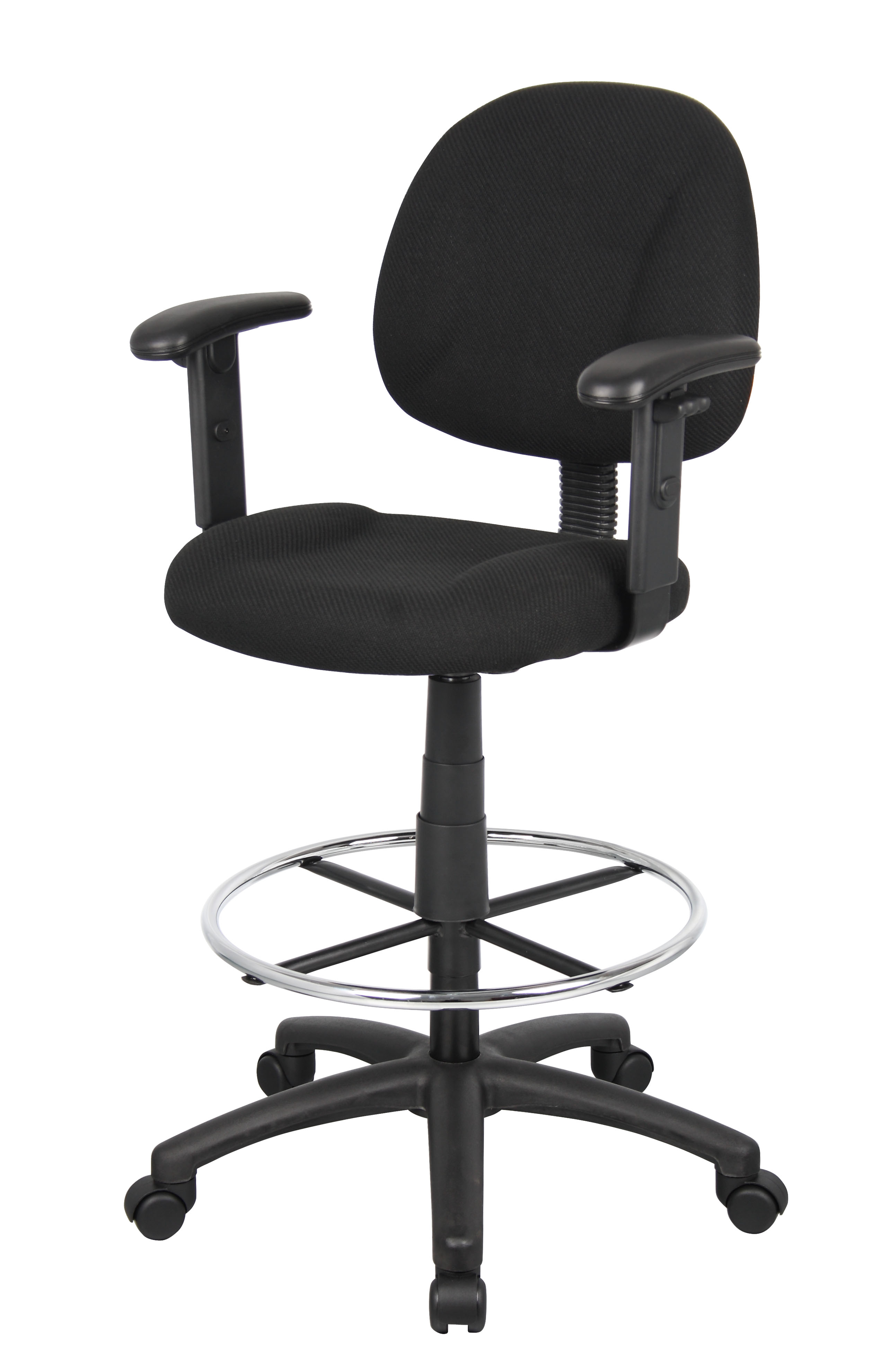 Boss Ergonomic Works Adjustable Drafting Chair with Adjustable Arms and Removable Foot Rest, Black - Image 4