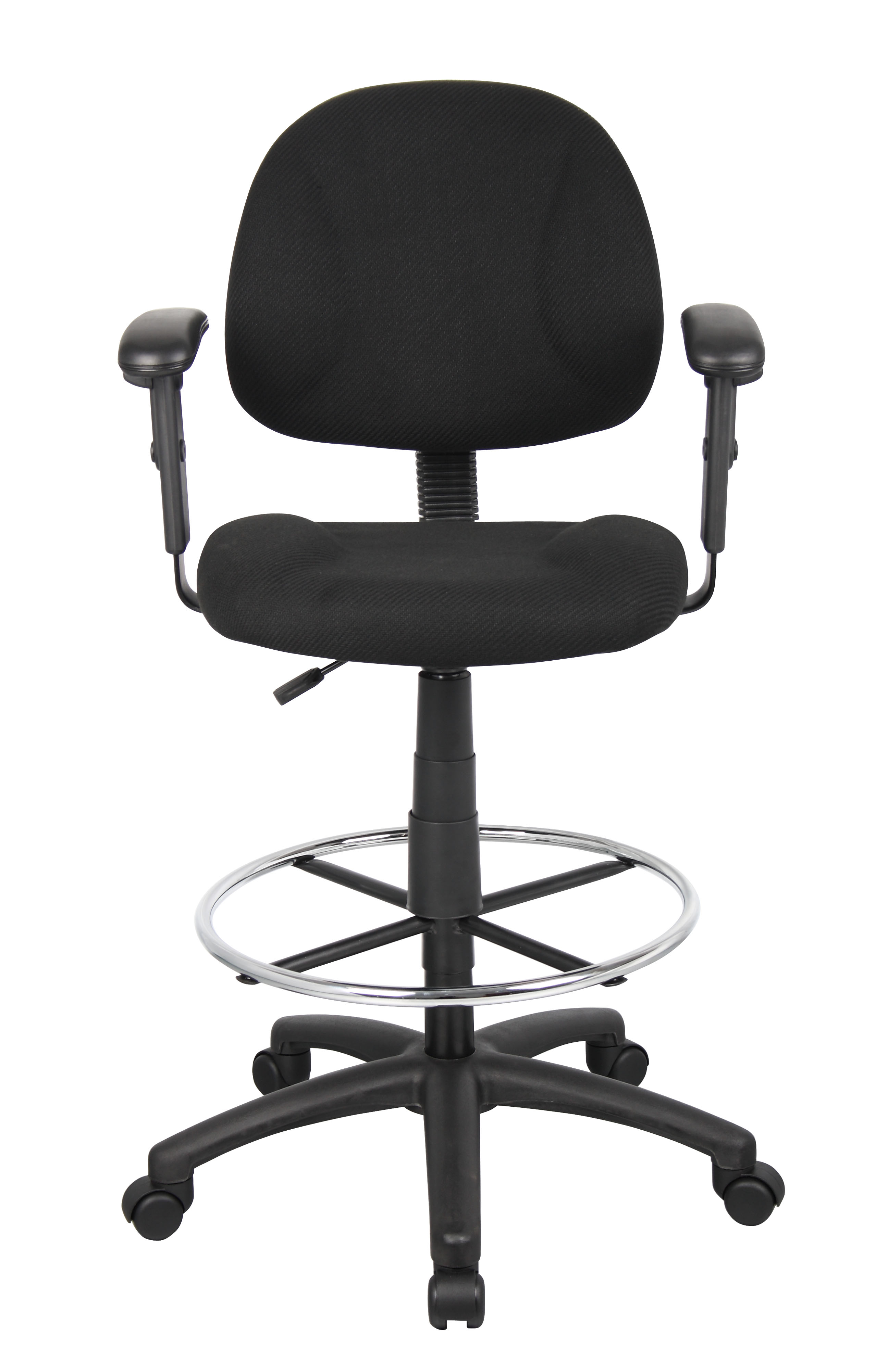 Boss Ergonomic Works Adjustable Drafting Chair with Adjustable Arms and Removable Foot Rest, Black - Image 5