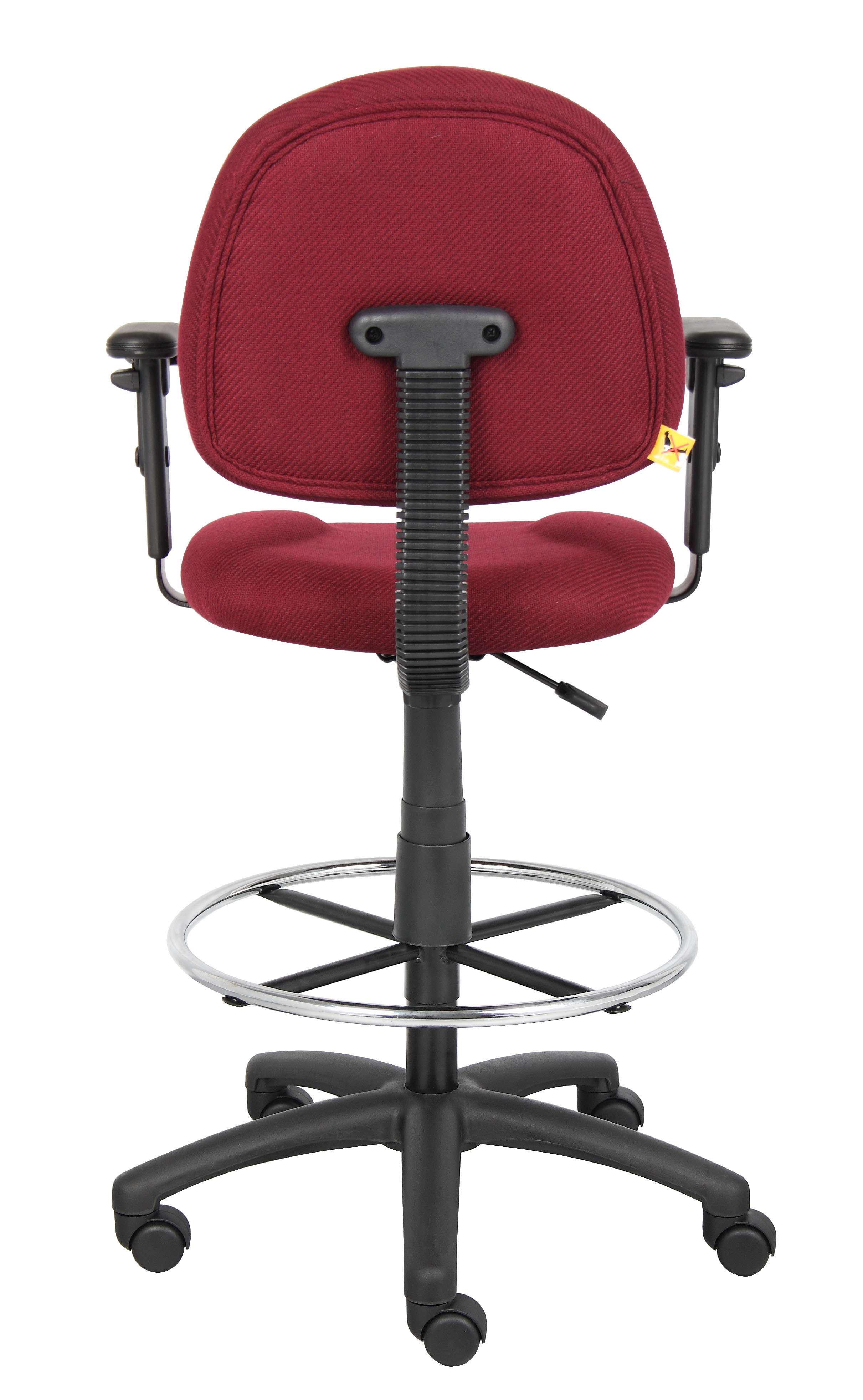 Boss Ergonomic Works Adjustable Drafting Chair with Adjustable Arms and Removable Foot Rest, Burgundy - Image 7