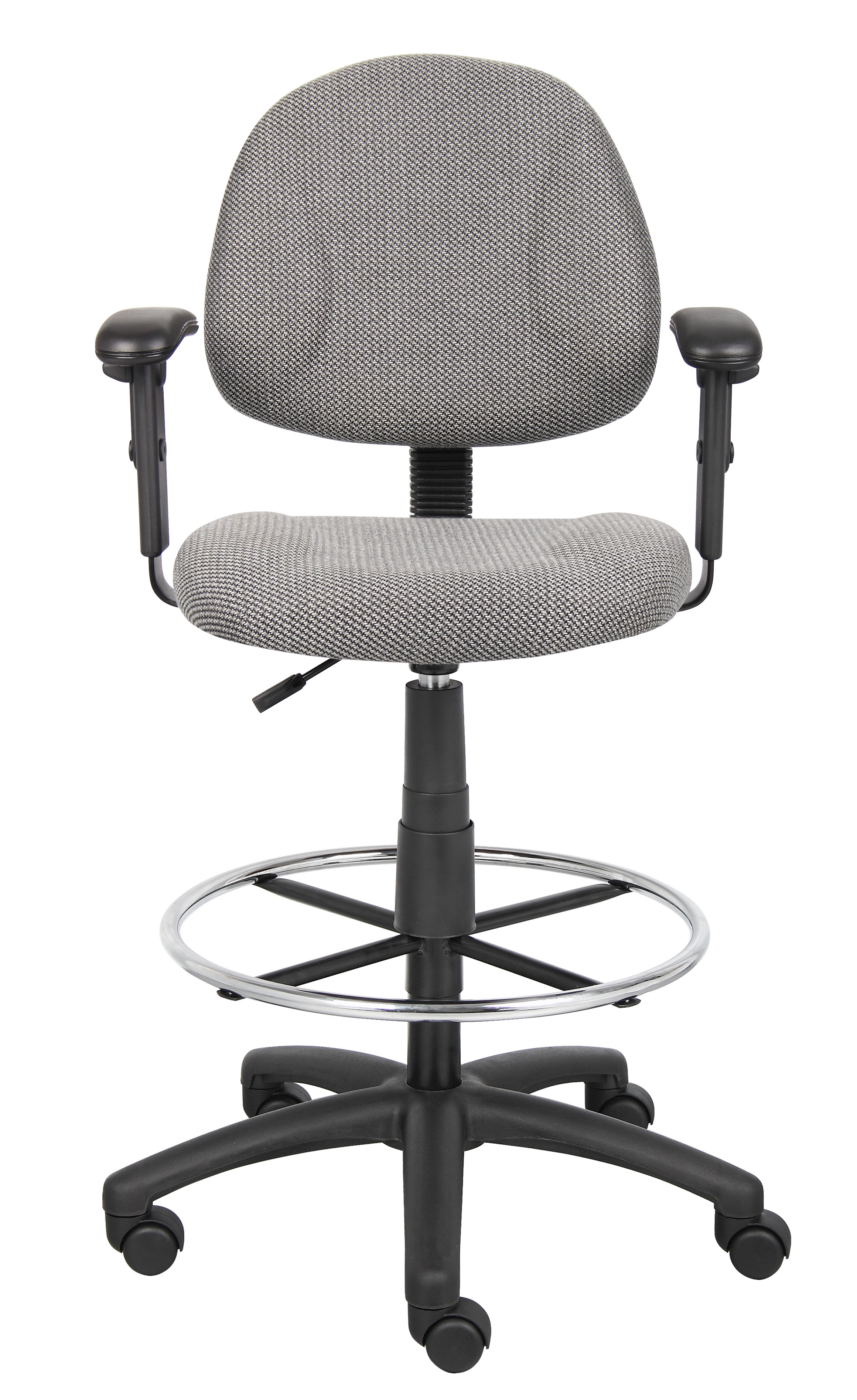 Boss Ergonomic Works Adjustable Drafting Chair with Adjustable Arms and Removable Foot Rest, grey - Image 5