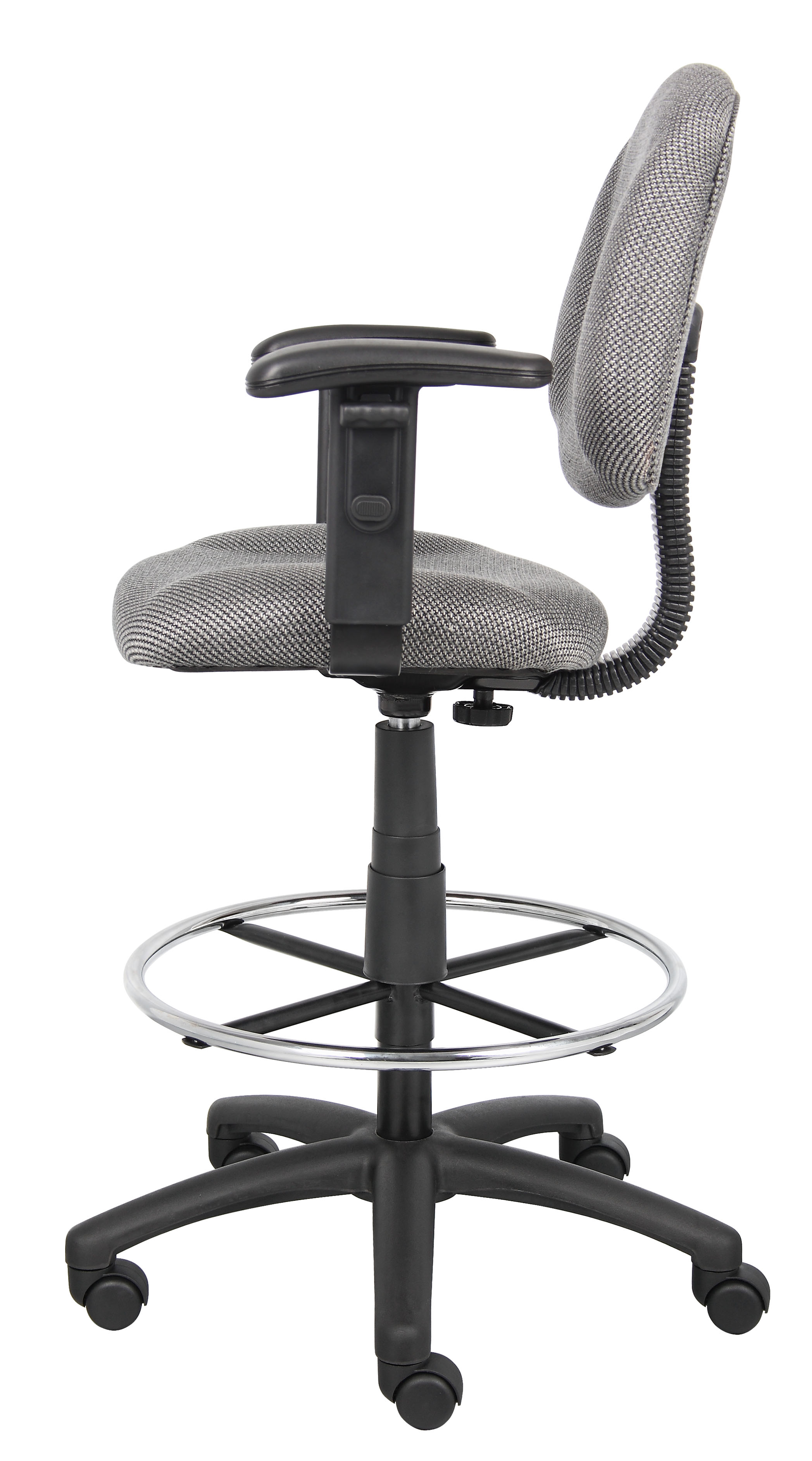Boss Ergonomic Works Adjustable Drafting Chair with Adjustable Arms and Removable Foot Rest, grey - Image 8