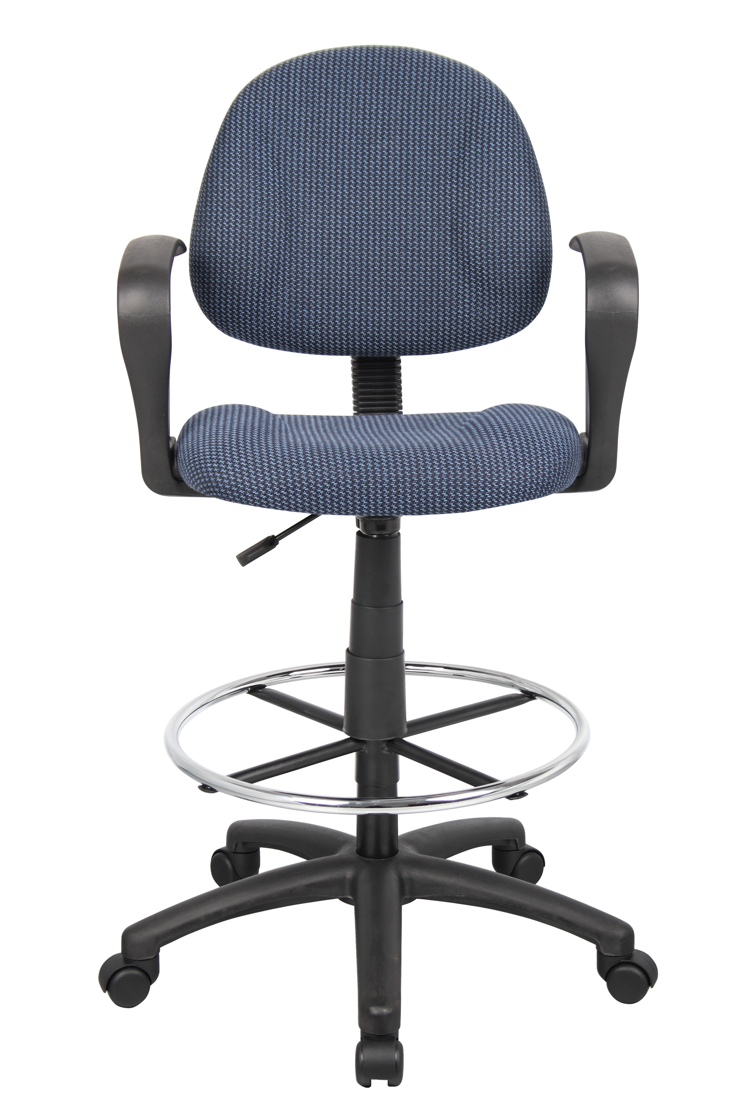 Boss Ergonomic Works Adjustable Drafting Chair with Loop Arms and Removable Foot Rest, Blue - Image 5