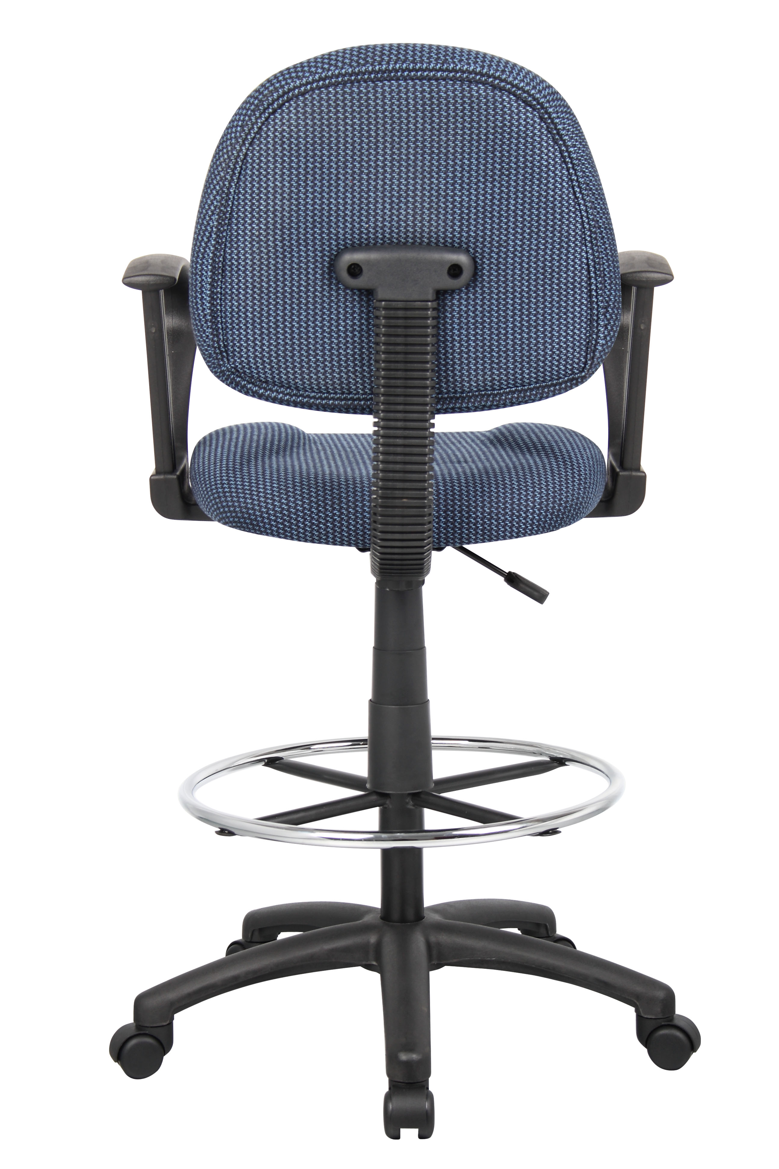 Boss Ergonomic Works Adjustable Drafting Chair with Loop Arms and Removable Foot Rest, Blue - Image 7