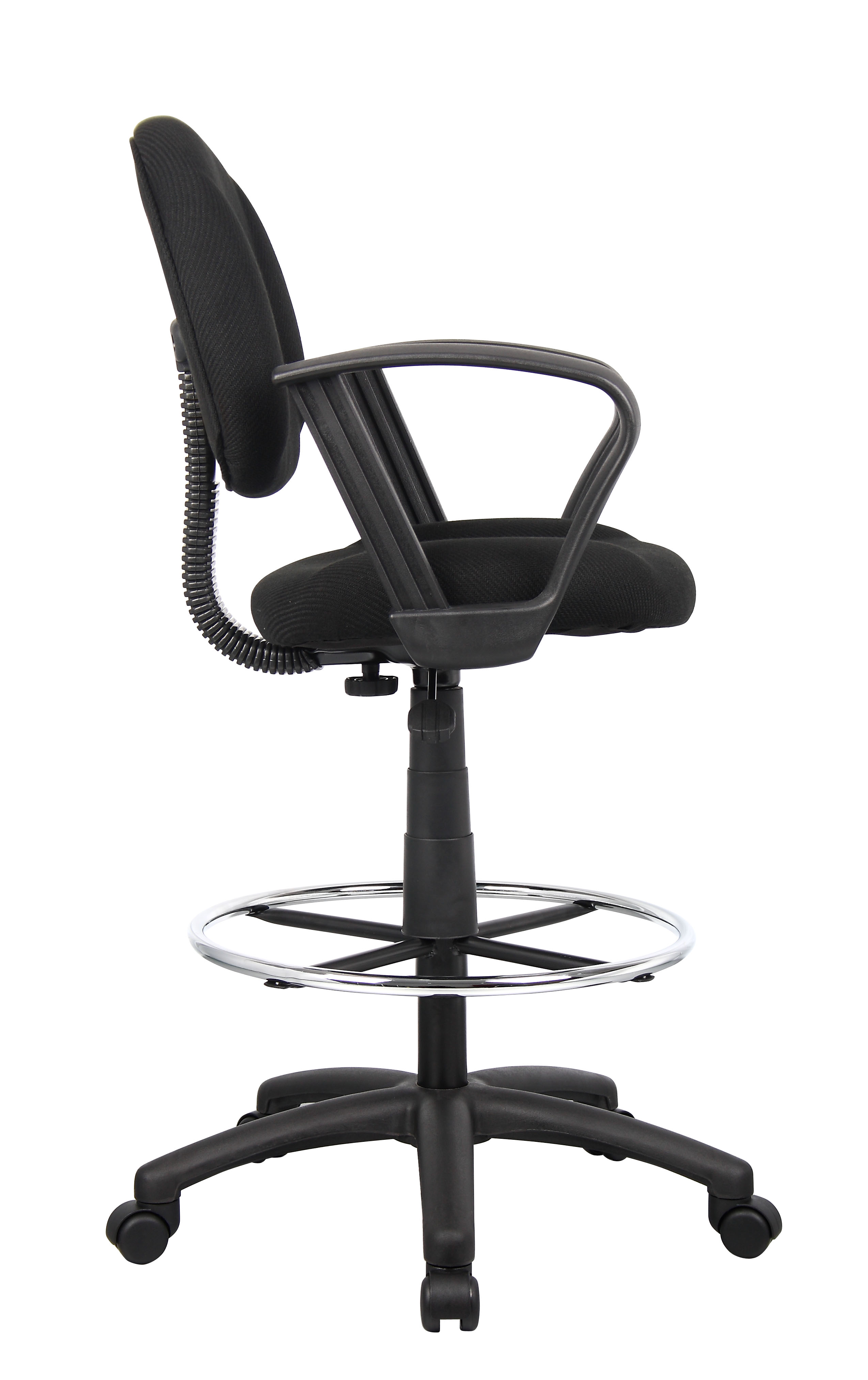 Boss Ergonomic Works Adjustable Drafting Chair with Loop Arms and Removable Foot Rest, Black - Image 6