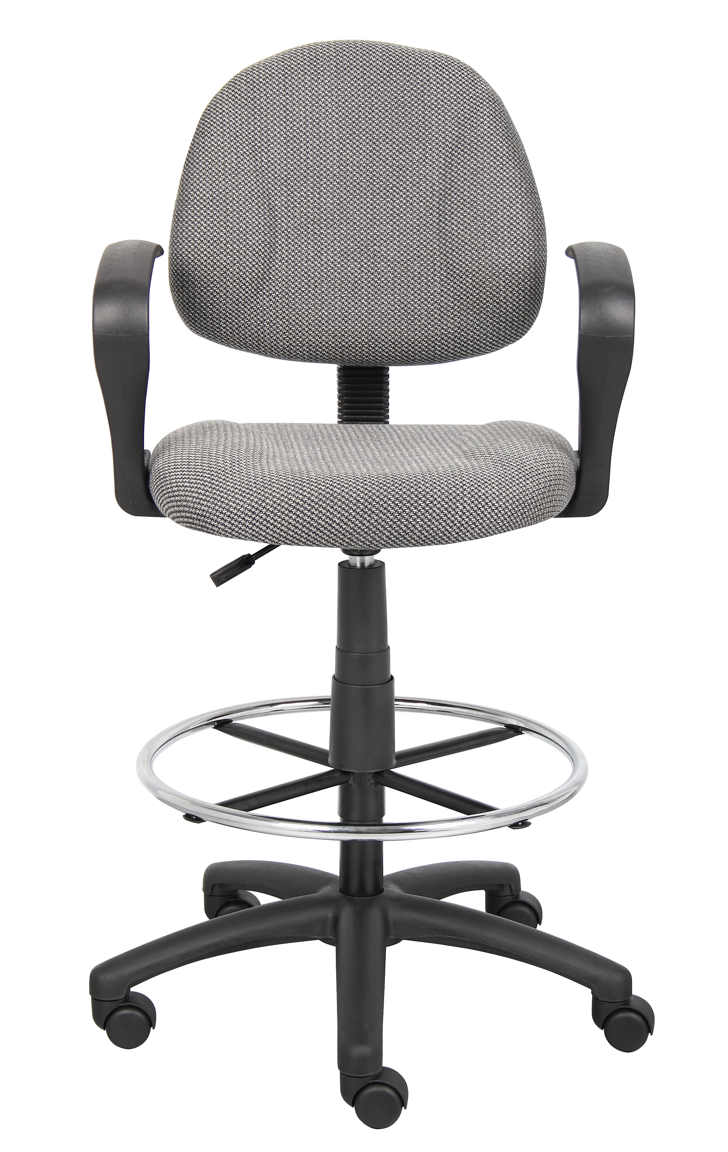 Boss Ergonomic Works Adjustable Drafting Chair with Loop Arms and Removable Foot Rest, grey - Image 5
