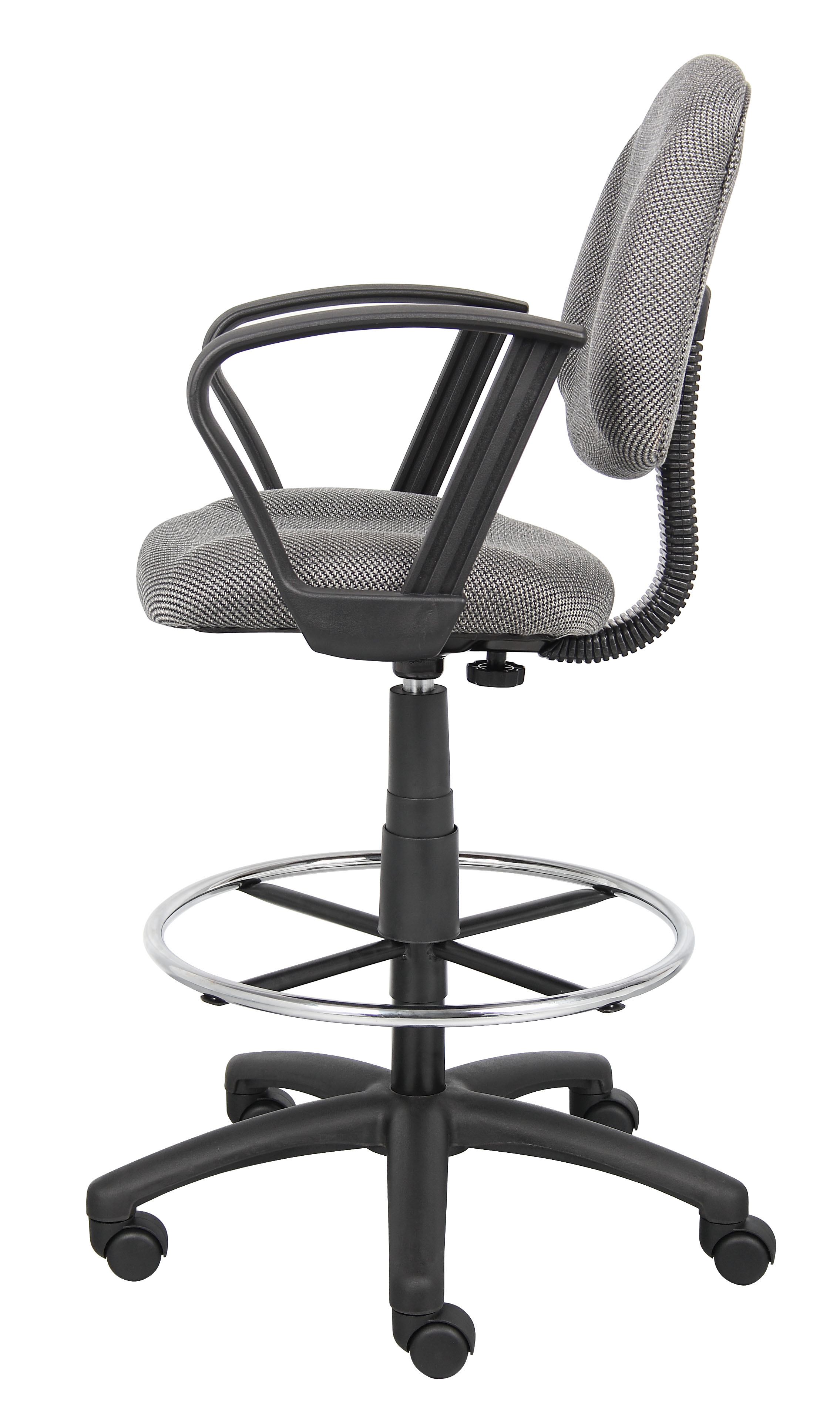 Boss Ergonomic Works Adjustable Drafting Chair with Loop Arms and Removable Foot Rest, grey - Image 8