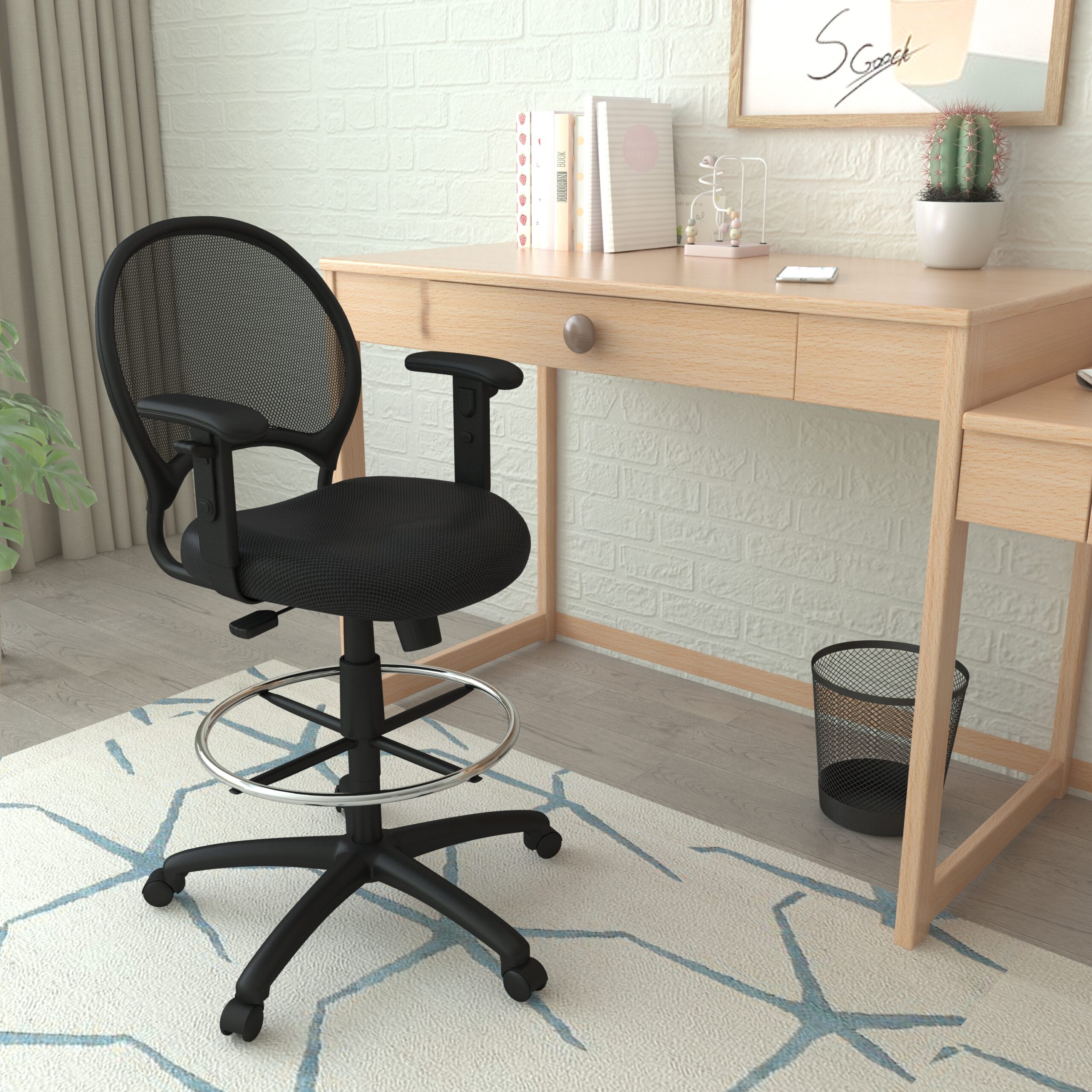 Boss Mesh Drafting Stool W/ Adjustable Arms - Image 7