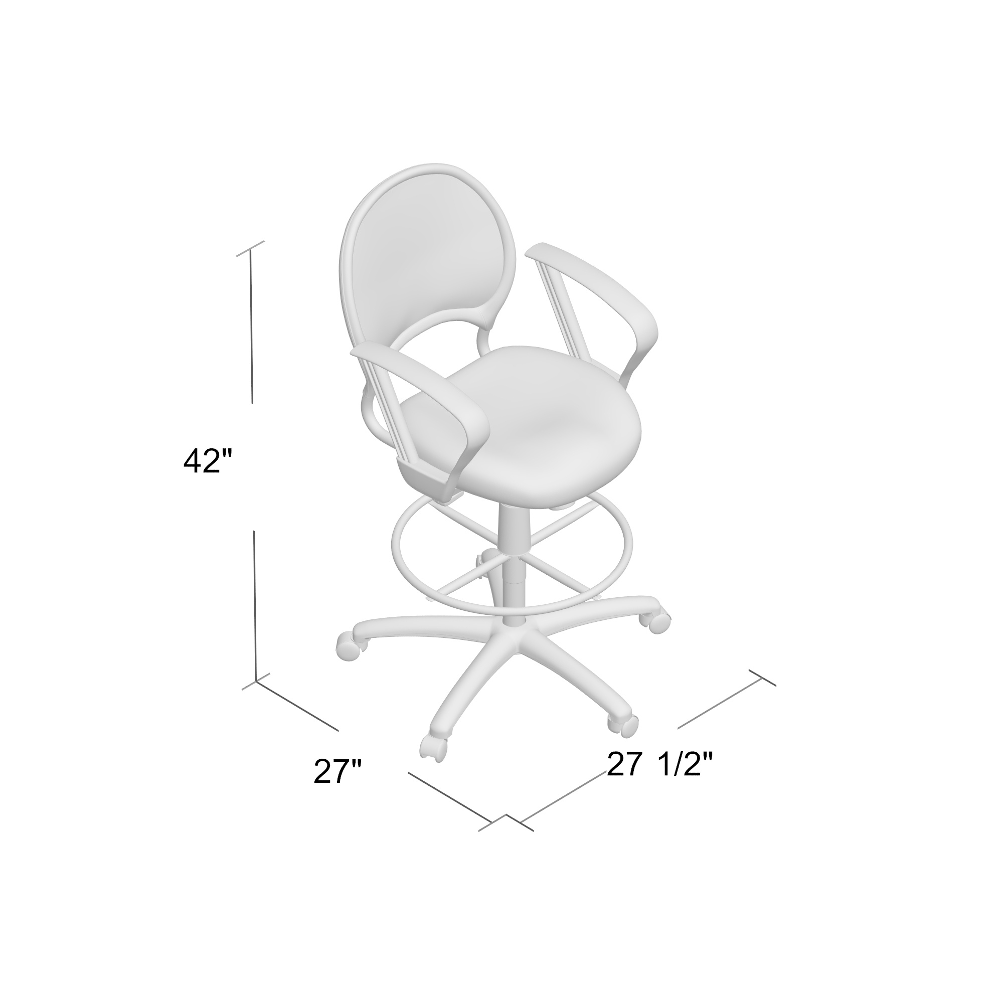 Boss Mesh Drafting Stool W/ Loop Arms - Image 7