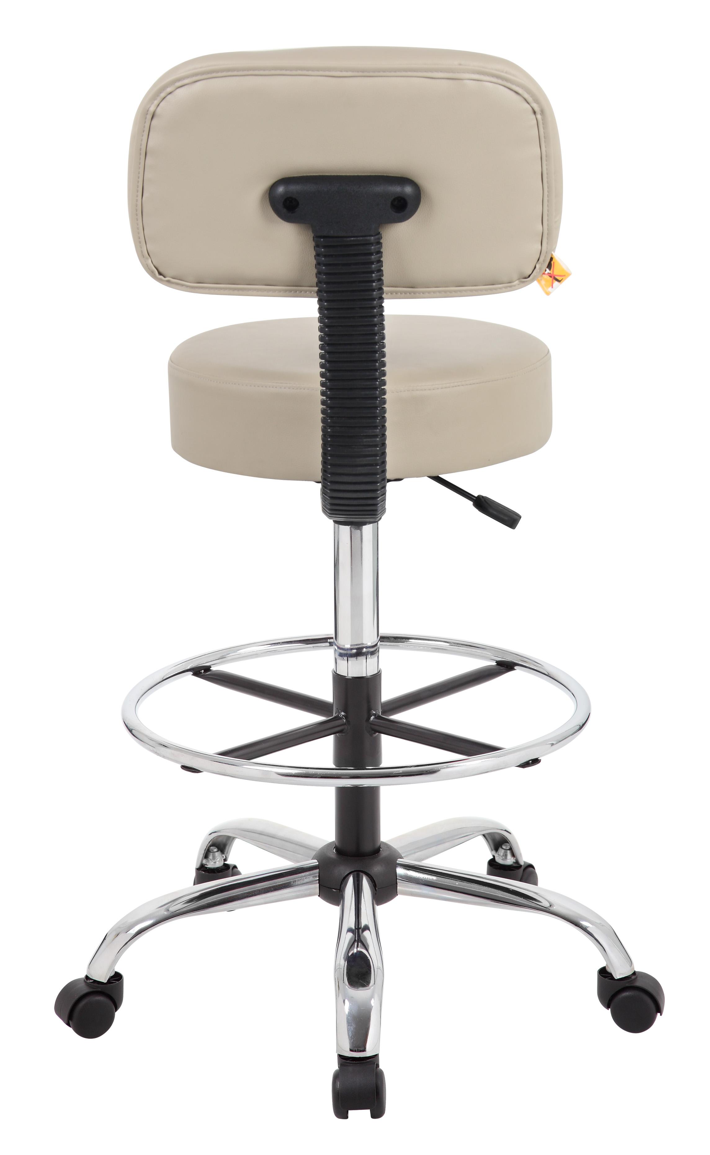 Boss Office AM Vinyl Medical/Drafting Stool with Back, Beige - Image 5