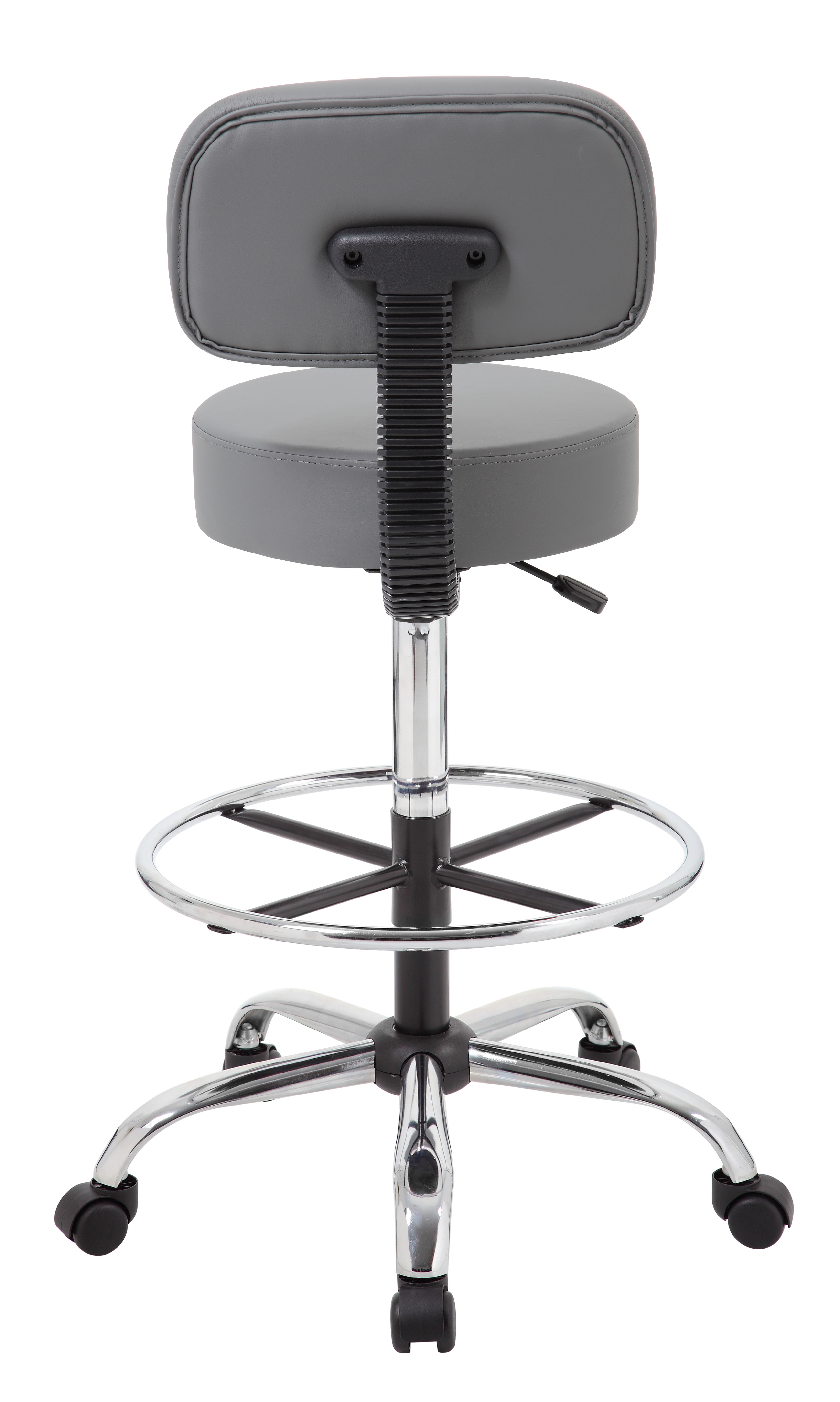 Boss Office AM Vinyl Medical/Drafting Stool with Back, Grey - Image 5